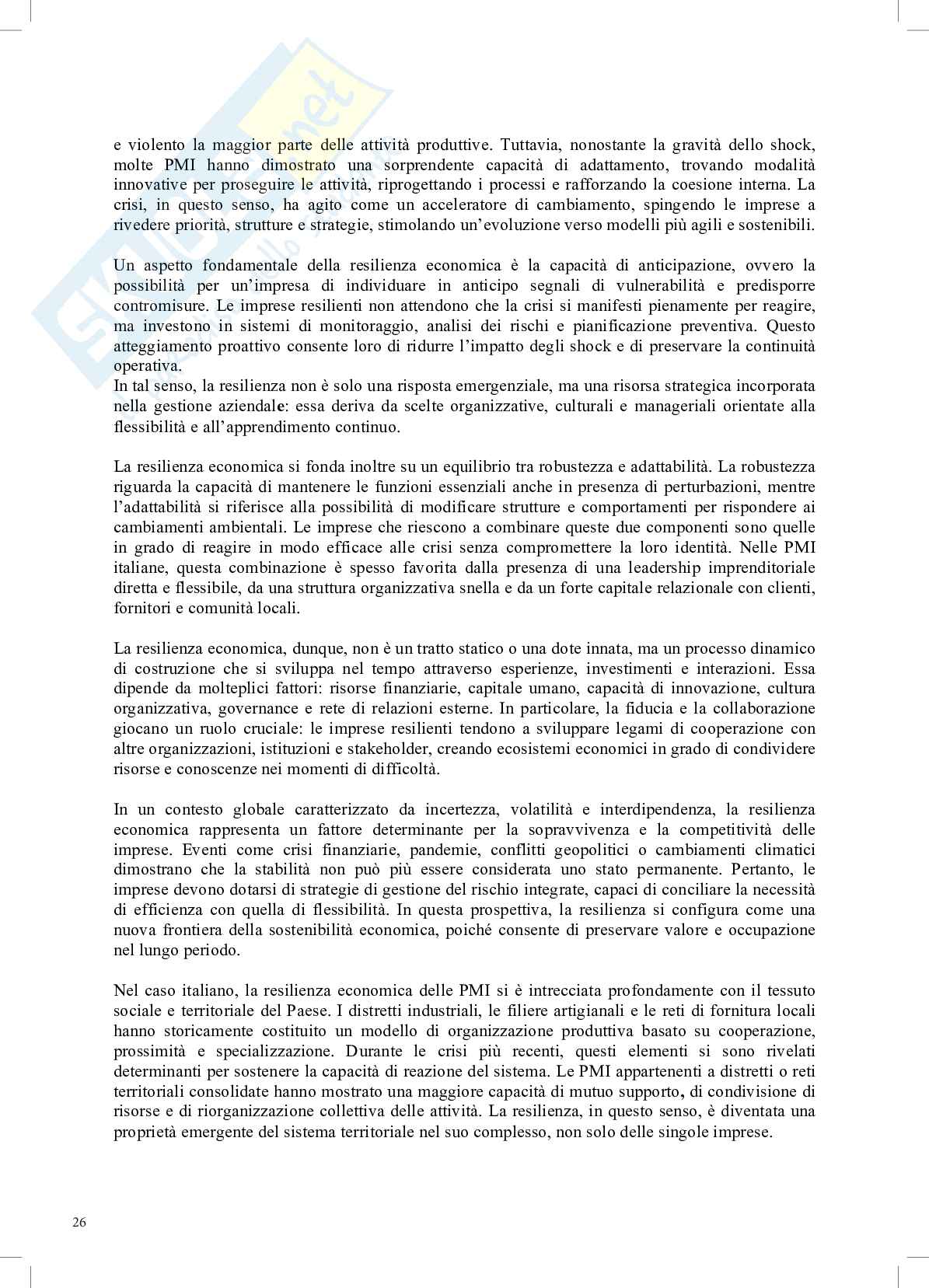 L'andamento settoriale e la resilienza economica delle PMI Italiane nel periodo post-covid, con un'analisi comparata tra il settore manifatturiero e quello dei servizi Pag. 26