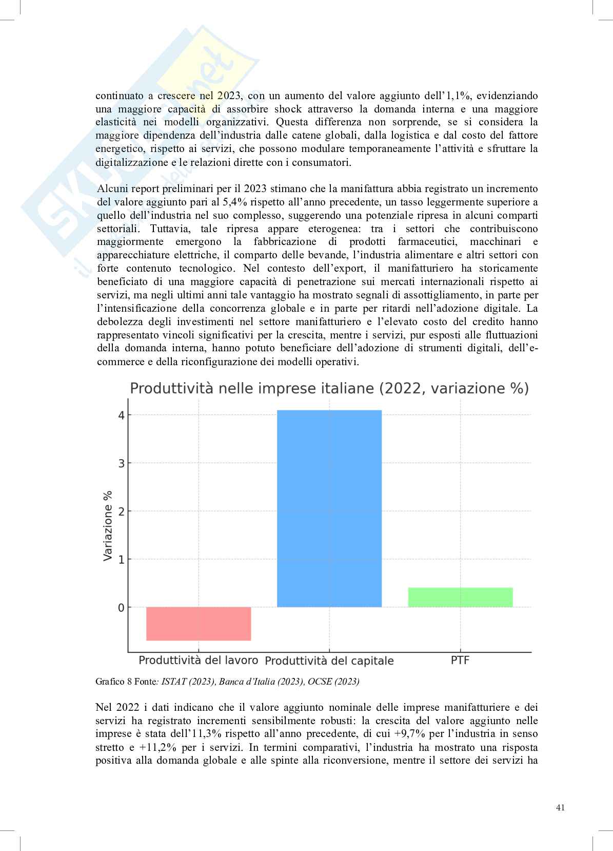 L'andamento settoriale e la resilienza economica delle PMI Italiane nel periodo post-covid, con un'analisi comparata tra il settore manifatturiero e quello dei servizi Pag. 41