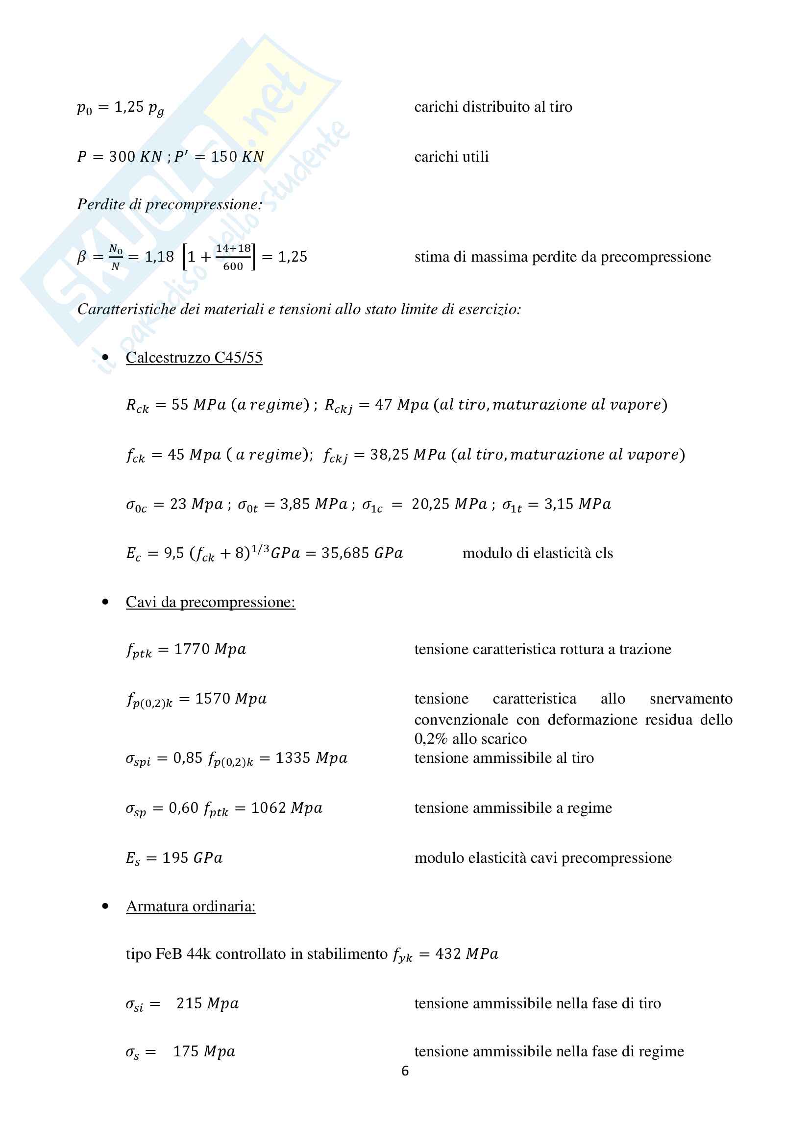 Progetto trave precompressa Pag. 6