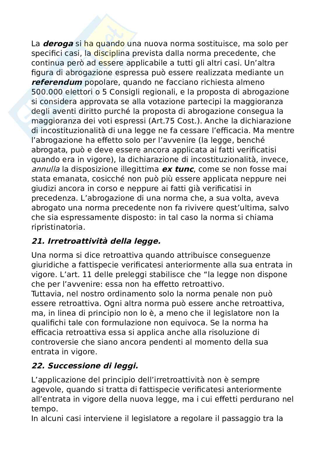 L'efficacia temporale delle leggi/l’applicazione e l’interpretazione della legge Pag. 2