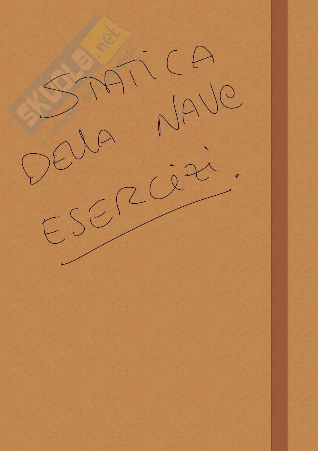 Risoluzione esercizi preparazione allo scritto di Statica della nave Pag. 1