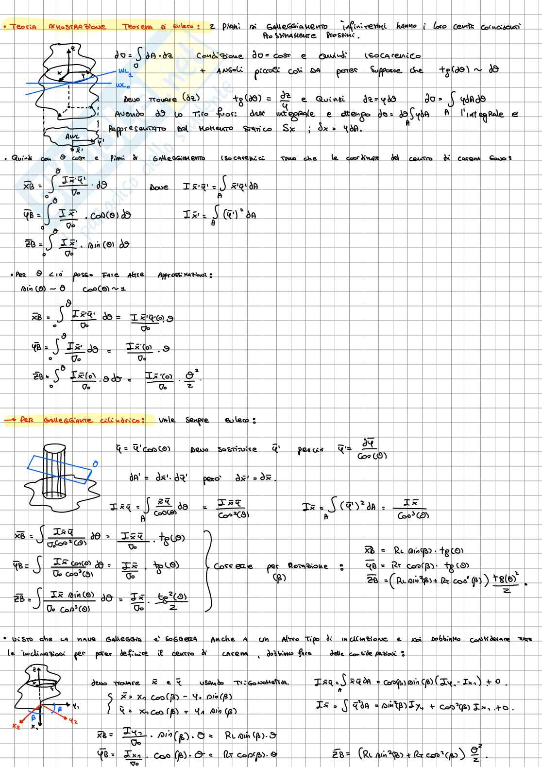 Risoluzione esercizi preparazione allo scritto di Statica della nave Pag. 11