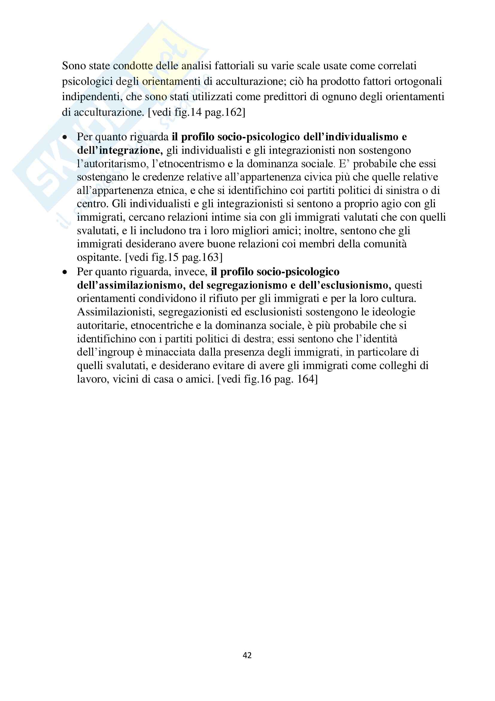 Riassunto esame Psicologia, prof. Licciardello, libro consigliato Immigrazione, acculturazione, modalità di contatto, Brown Pag. 41