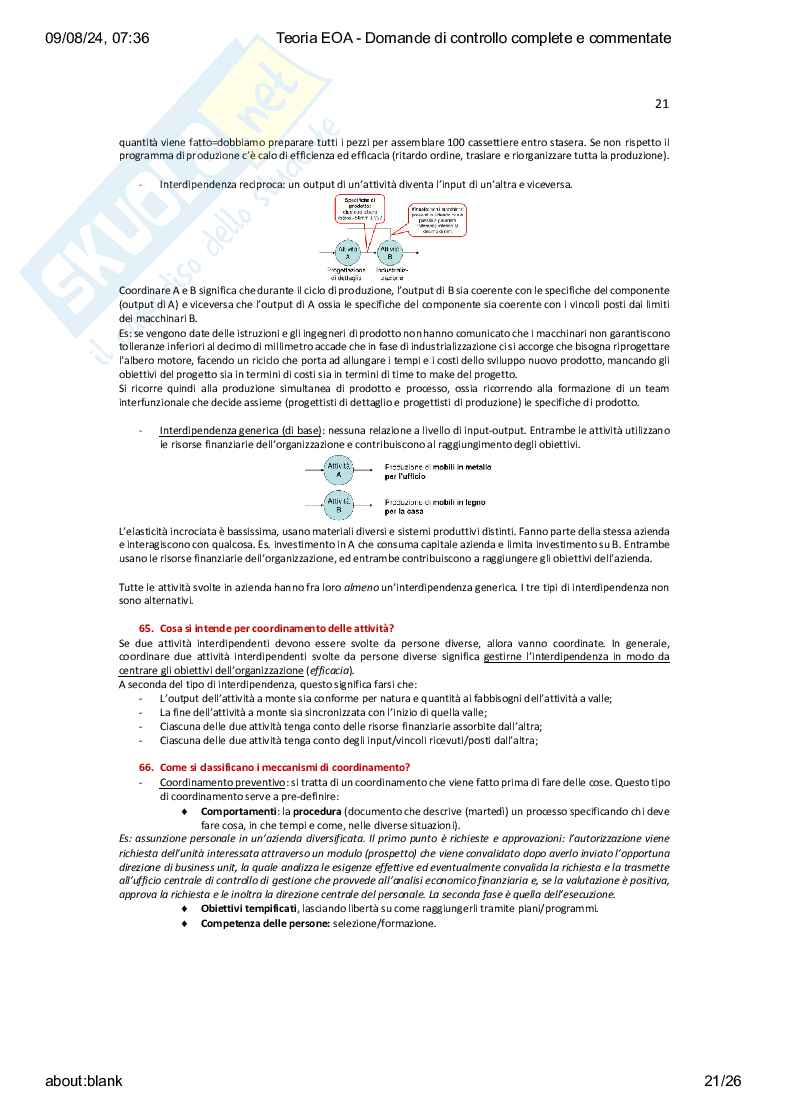 Domande complete Economia ed organizzazione aziendale Pag. 21