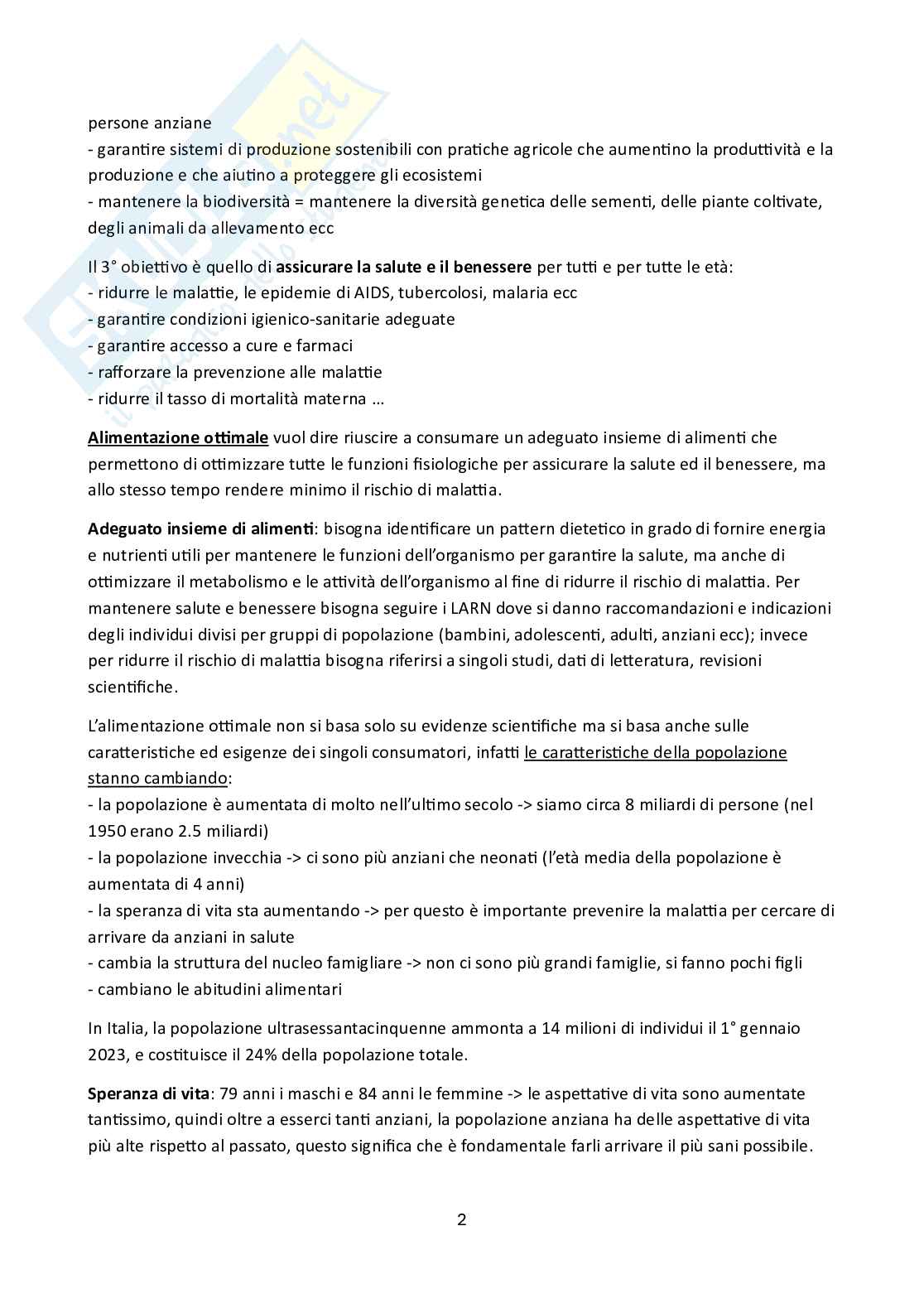 Appunti del corso Alimentazione e promozione della salute Pag. 2