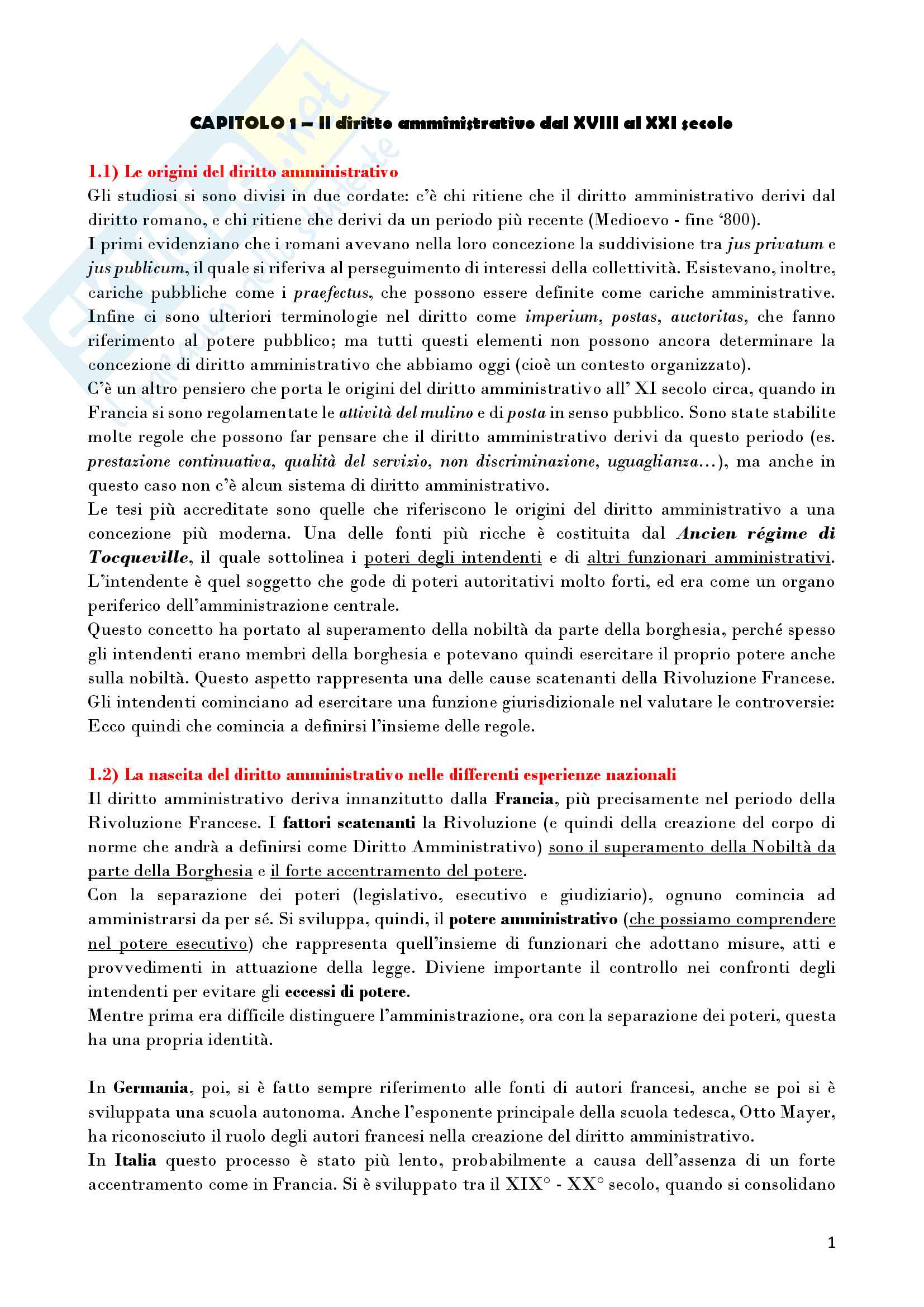 Riassunto esame Diritto Amministrativo, prof. D'Alberti, libro consigliato Lezioni di Diritto Amministrativo, D'Alberti Pag. 1