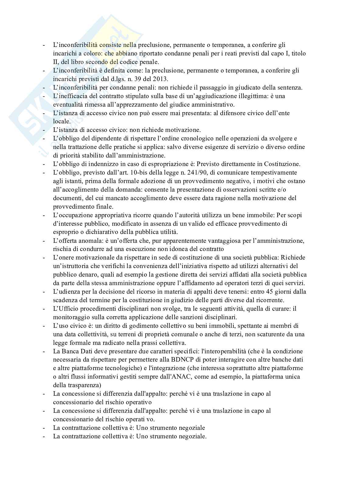 Paniere domande esame Contratti pubblici e prevenzione della corruzione Pag. 16