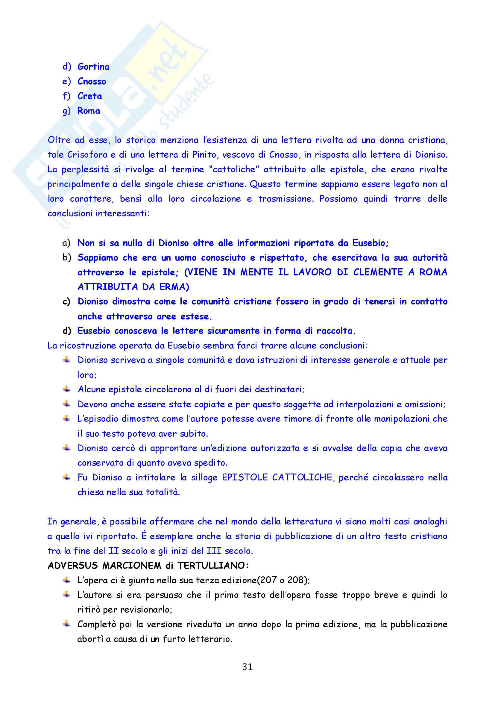 Riassunto esame Storia del Cristianesimo Antico e Medievale, prof. Colombi, libro consigliato Libri e Lettori nella Chiesa Antica, Gamble Pag. 31