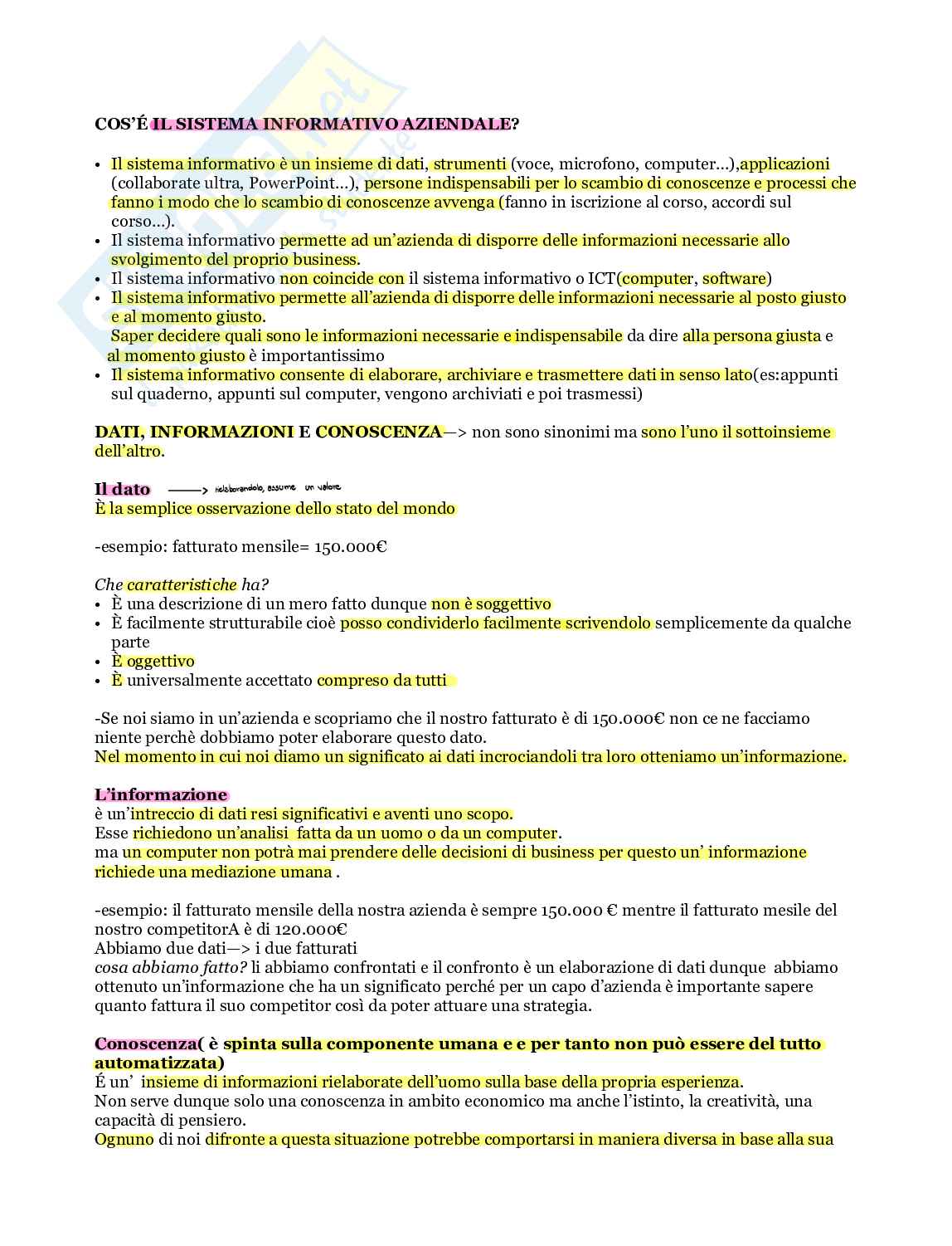 Esame Informatica e sistemi informativi Pag. 1