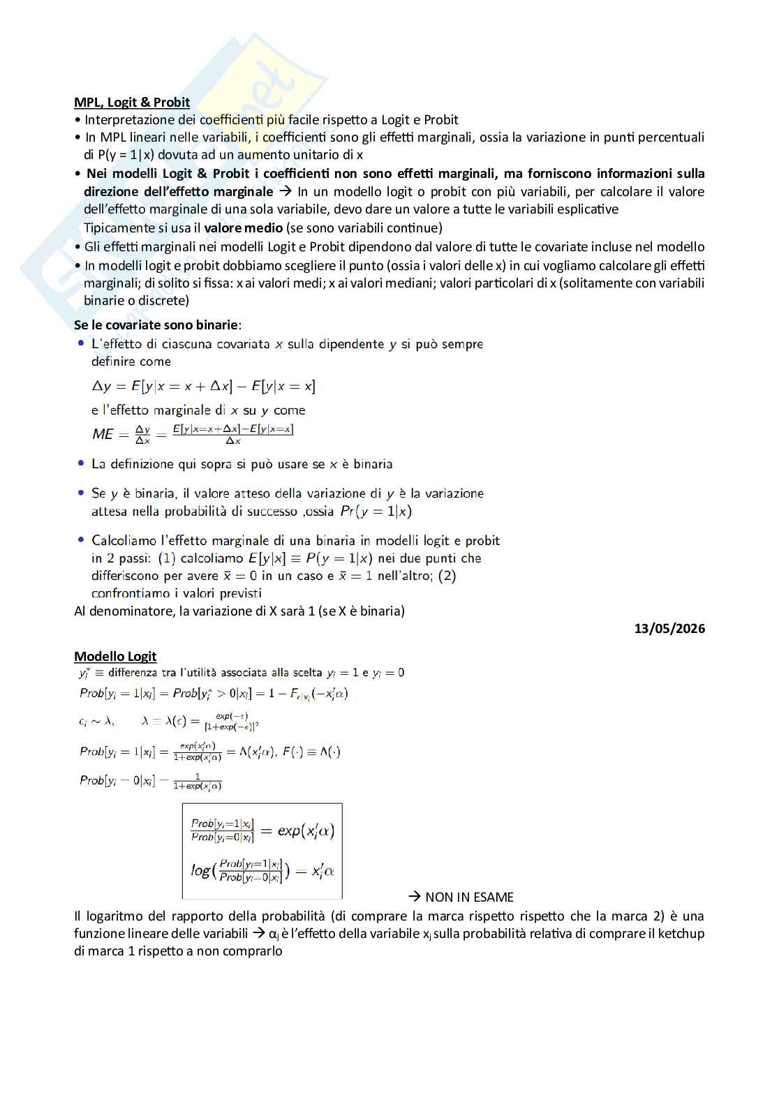 Appunti di Econometria Pag. 31