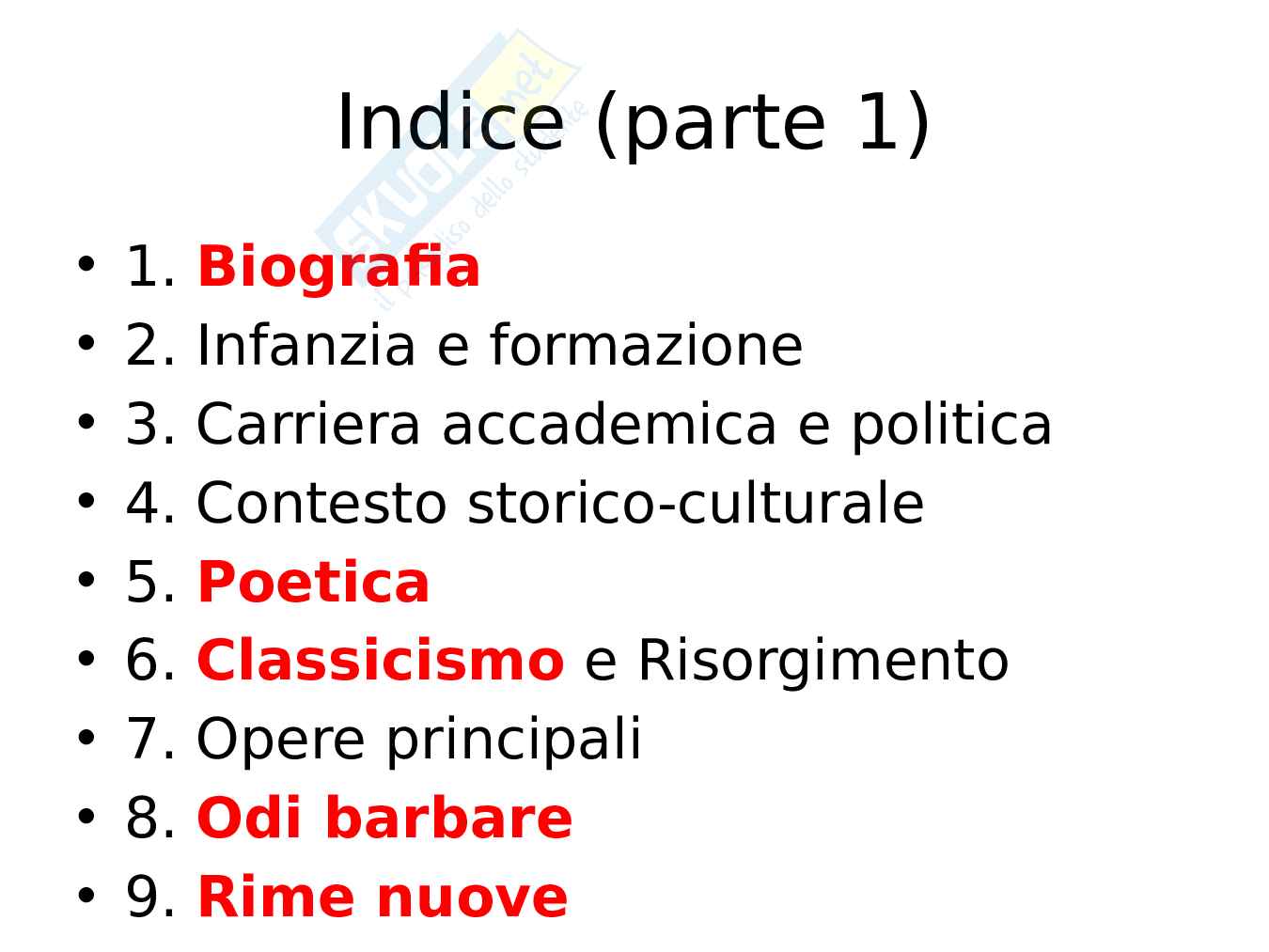 Giosuè Carducci – Classicismo, patria e poesia civile Pag. 2