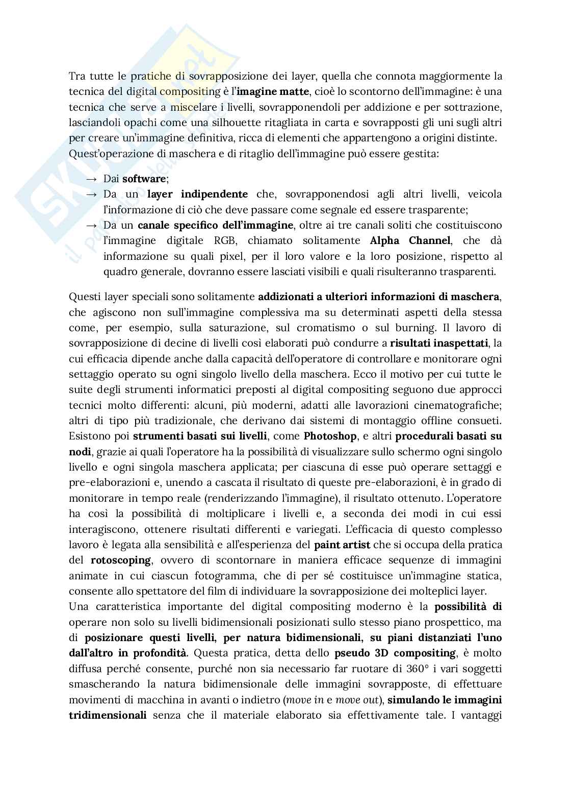 Riassunto esame Tecnologie multimediali per il cinema e la televisione, Prof. Morreale Domenico, libro consigliato Cinema digitale. Teorie e pratiche, Uva Christian Pag. 36