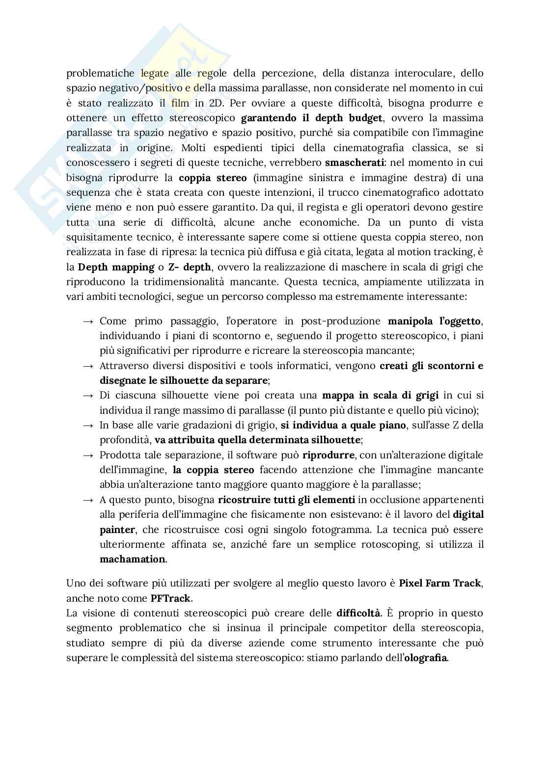 Riassunto esame Tecnologie multimediali per il cinema e la televisione, Prof. Morreale Domenico, libro consigliato Cinema digitale. Teorie e pratiche, Uva Christian Pag. 46