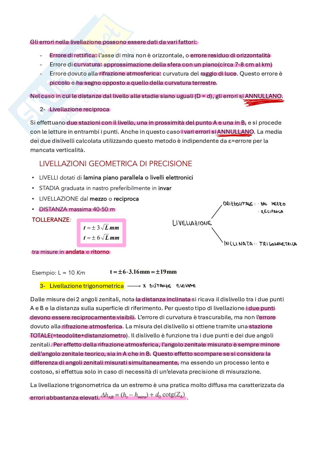 Schemi Topografia e trattamento delle osservazioni Pag. 21