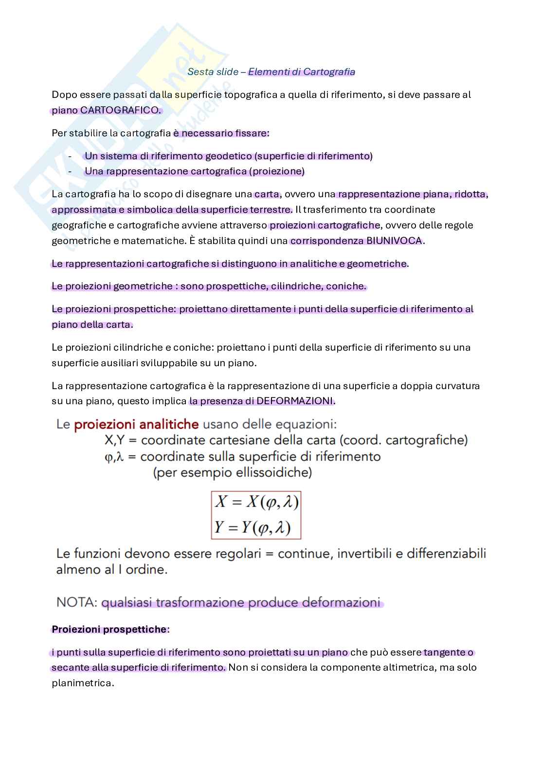 Schemi Topografia e trattamento delle osservazioni Pag. 46