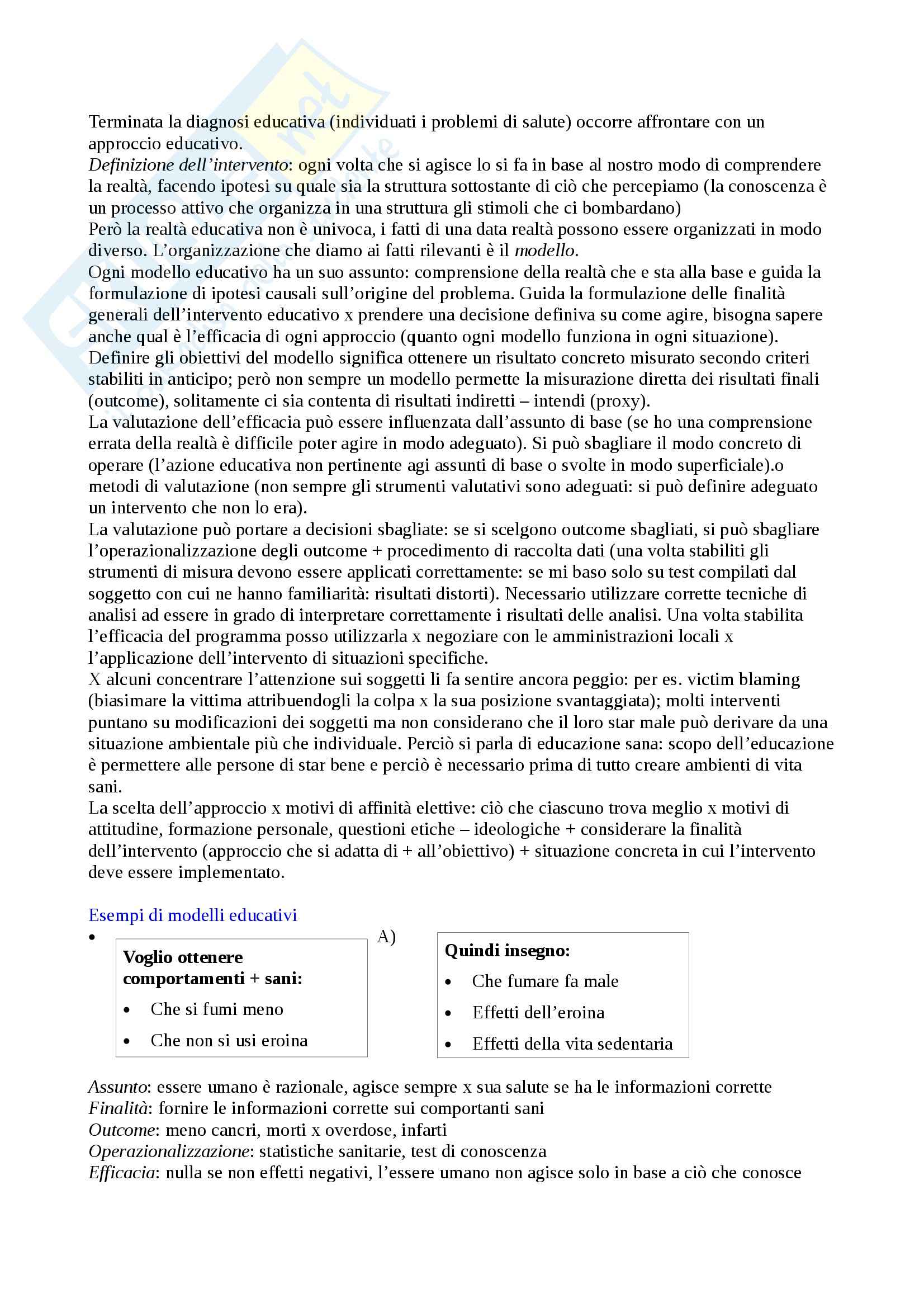 Lezioni, Educazione sanitaria ed epidemiologia Pag. 21
