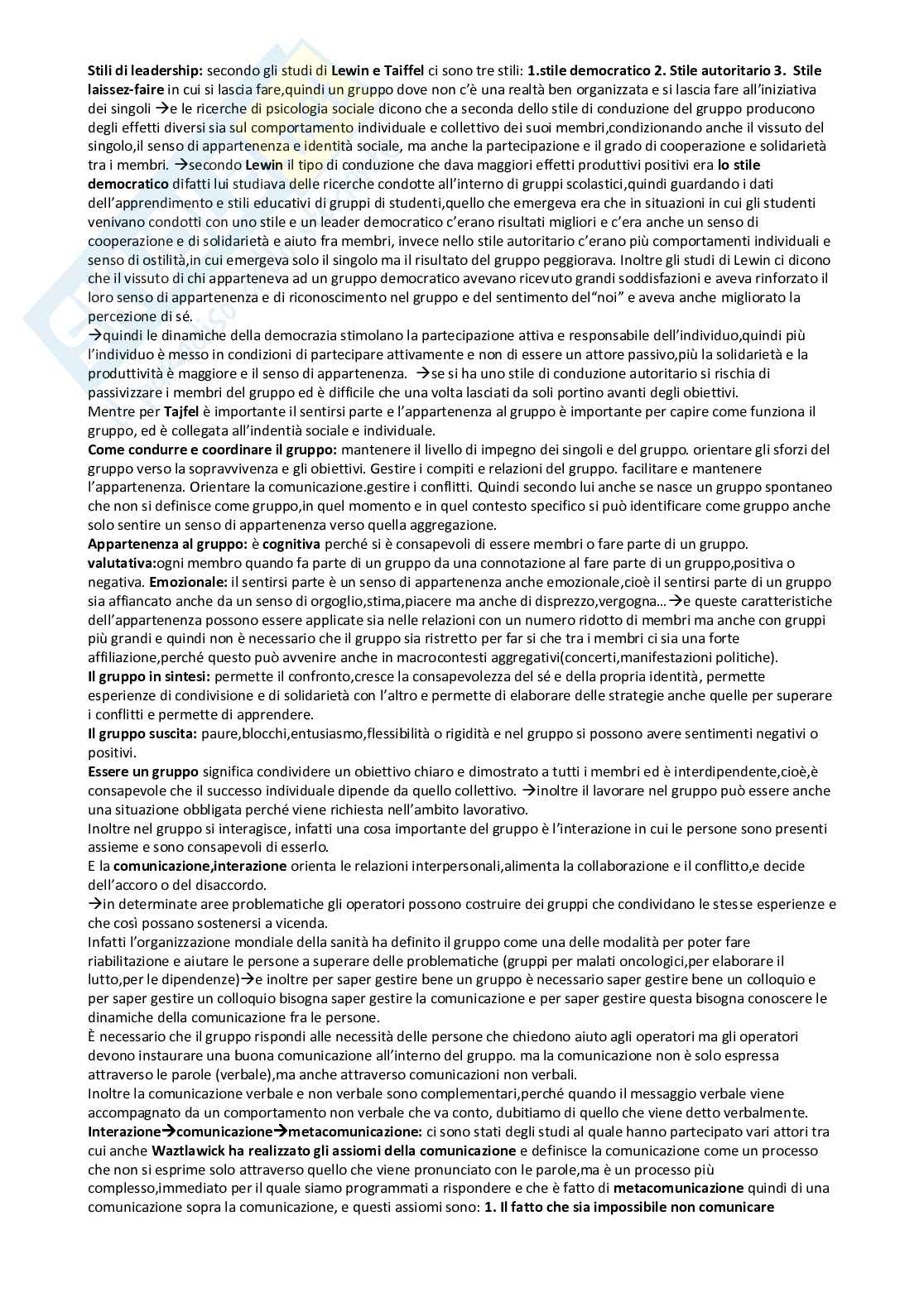 Appunti delle lezioni di Laboratorio di Tirocinio I  Pag. 2