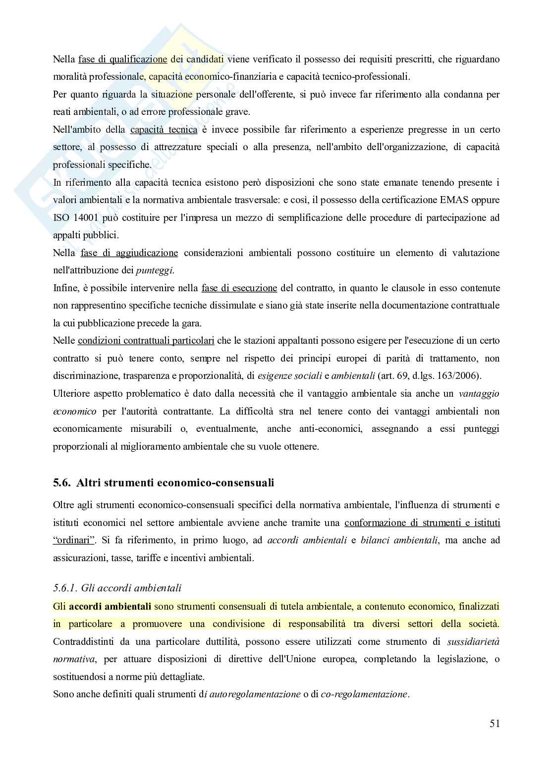 Riassunto esame Diritto dell'ambiente, Prof. Troise Mangoni Wladimiro, libro consigliato Diritto dell'ambiente, Lugaresi  Pag. 51