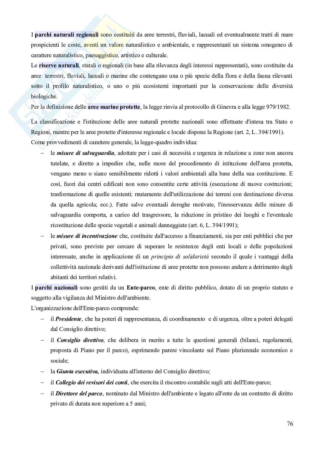 Riassunto esame Diritto dell'ambiente, Prof. Troise Mangoni Wladimiro, libro consigliato Diritto dell'ambiente, Lugaresi  Pag. 76