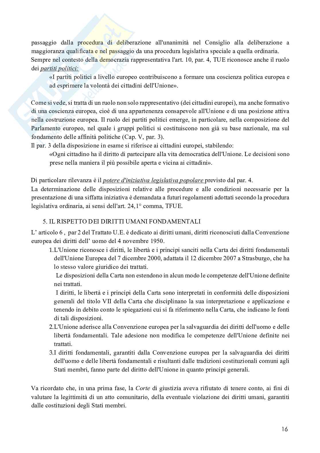 Riassunto esame Diritto dell'Unione europea, prof. Villani, libro consigliato Istituzioni di diritto dell'Unione europea, Villani Pag. 16