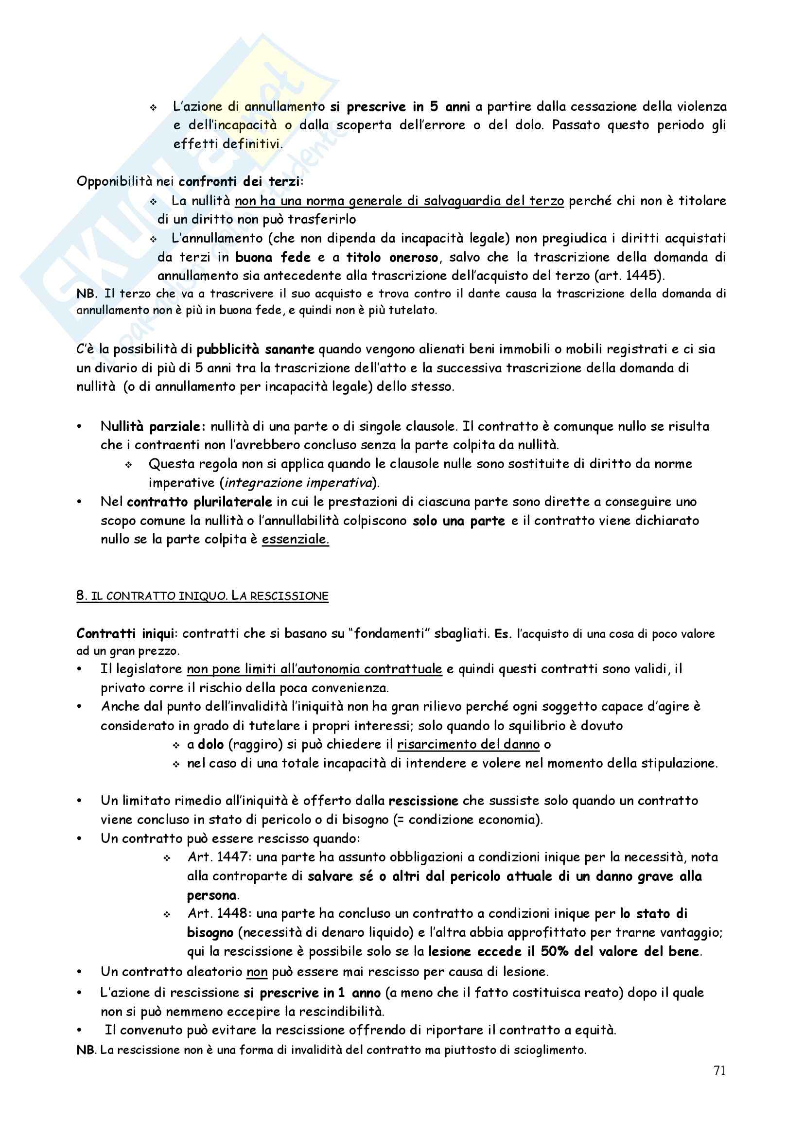 Riassunto esame Diritto privato, prof. Iudica, libro consigliato Linguaggi di diritto privato, Zatti Pag. 71