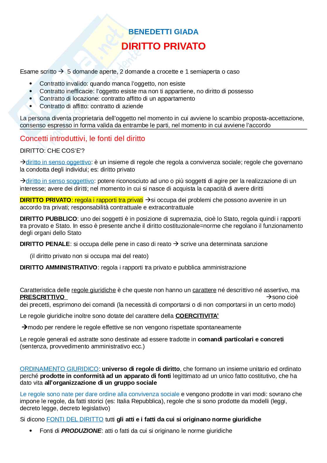 istituzioni di diritto privato Pag. 1