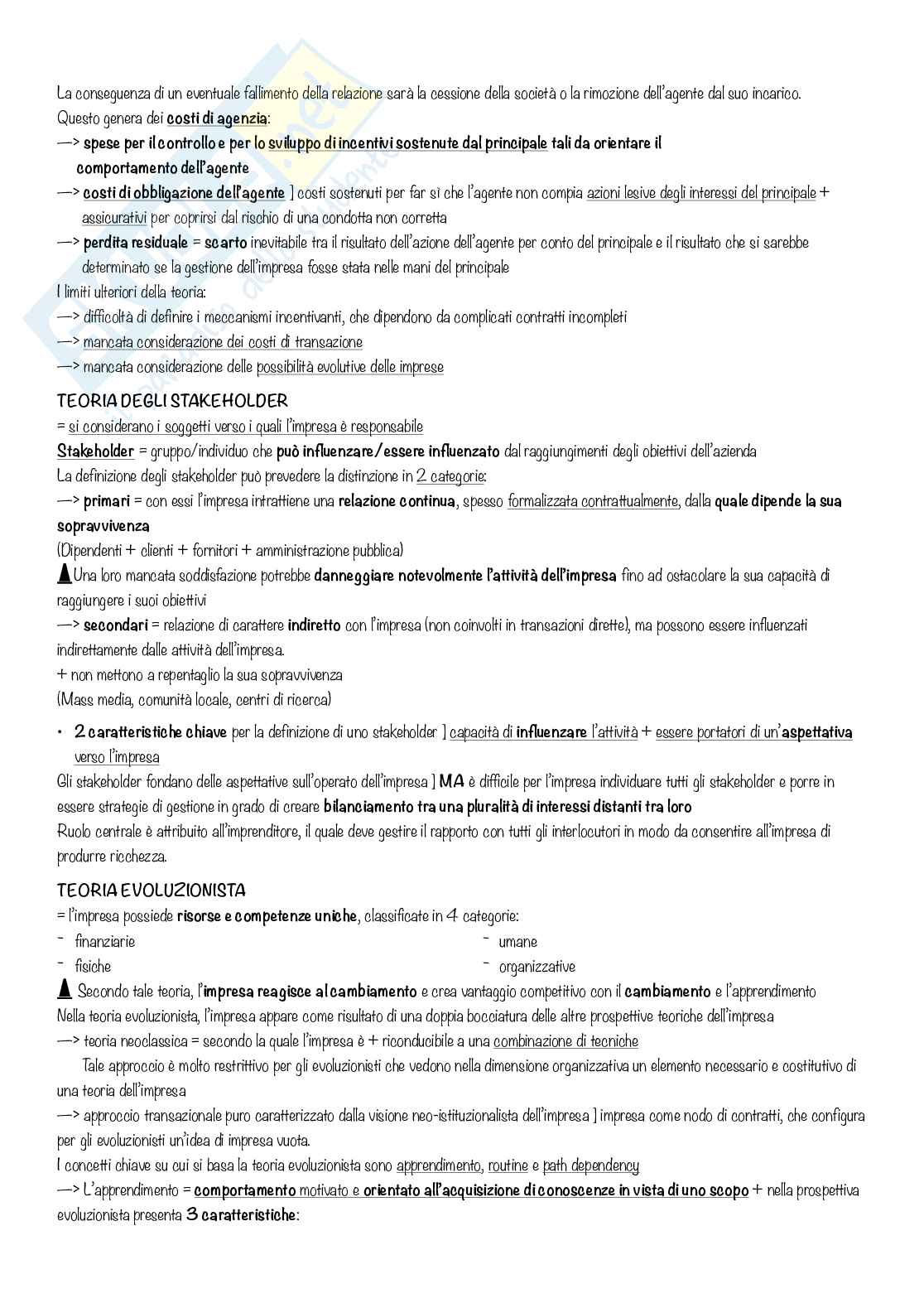 Appunti basati sul libro consigliato di Gestione delle imprese  Pag. 2