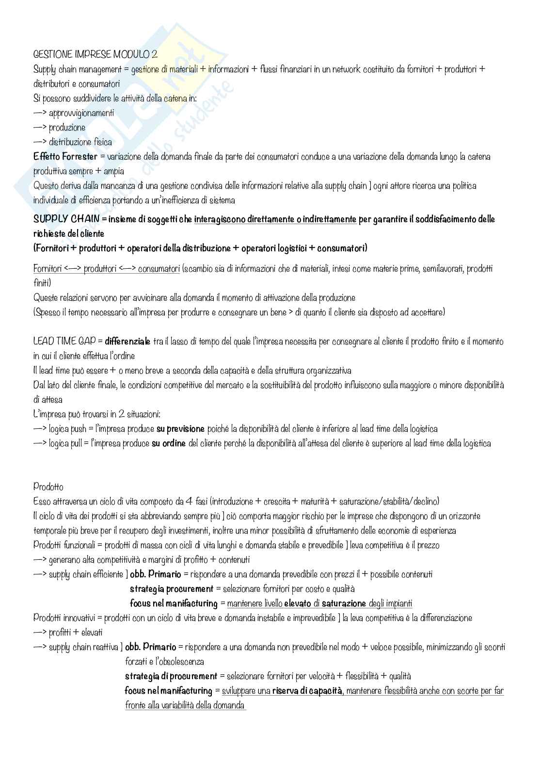 Appunti basati sul libro consigliato di Gestione delle imprese  Pag. 36