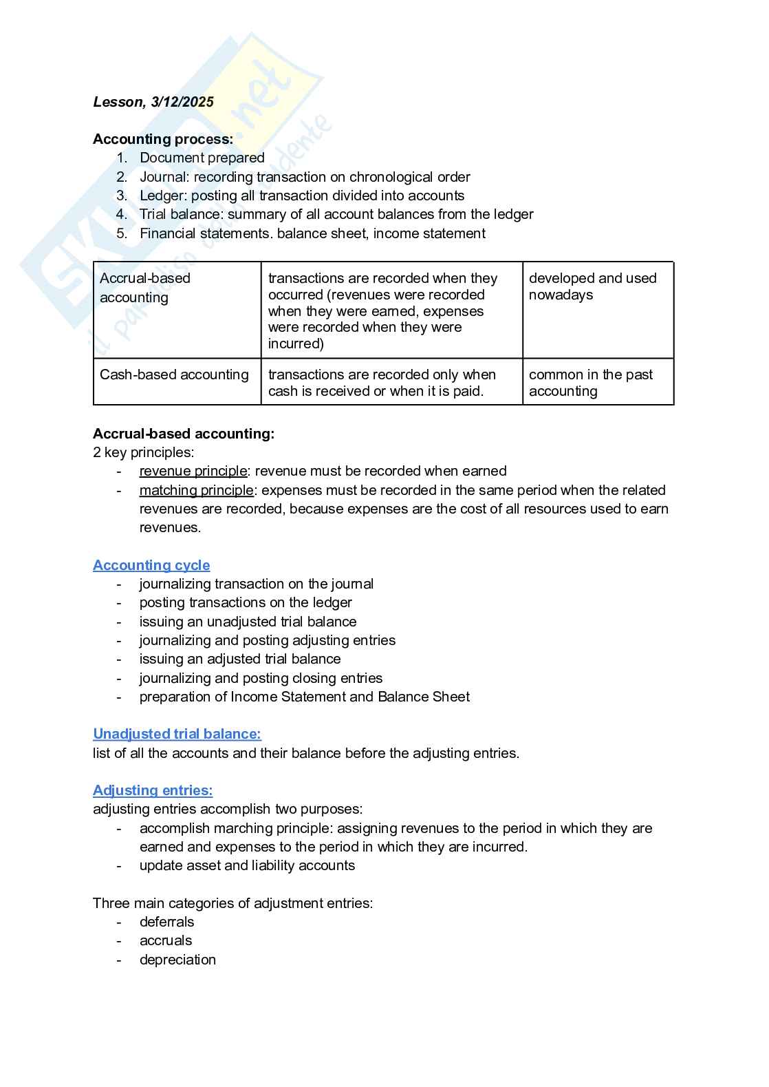 Riassunto esame Accounting, Prof. Tettamanzi Patrizia, libro consigliato Basic Accounting, how to prepare and analyze financial statements, Tettamanzi, Blandano, Goodman Pag. 26