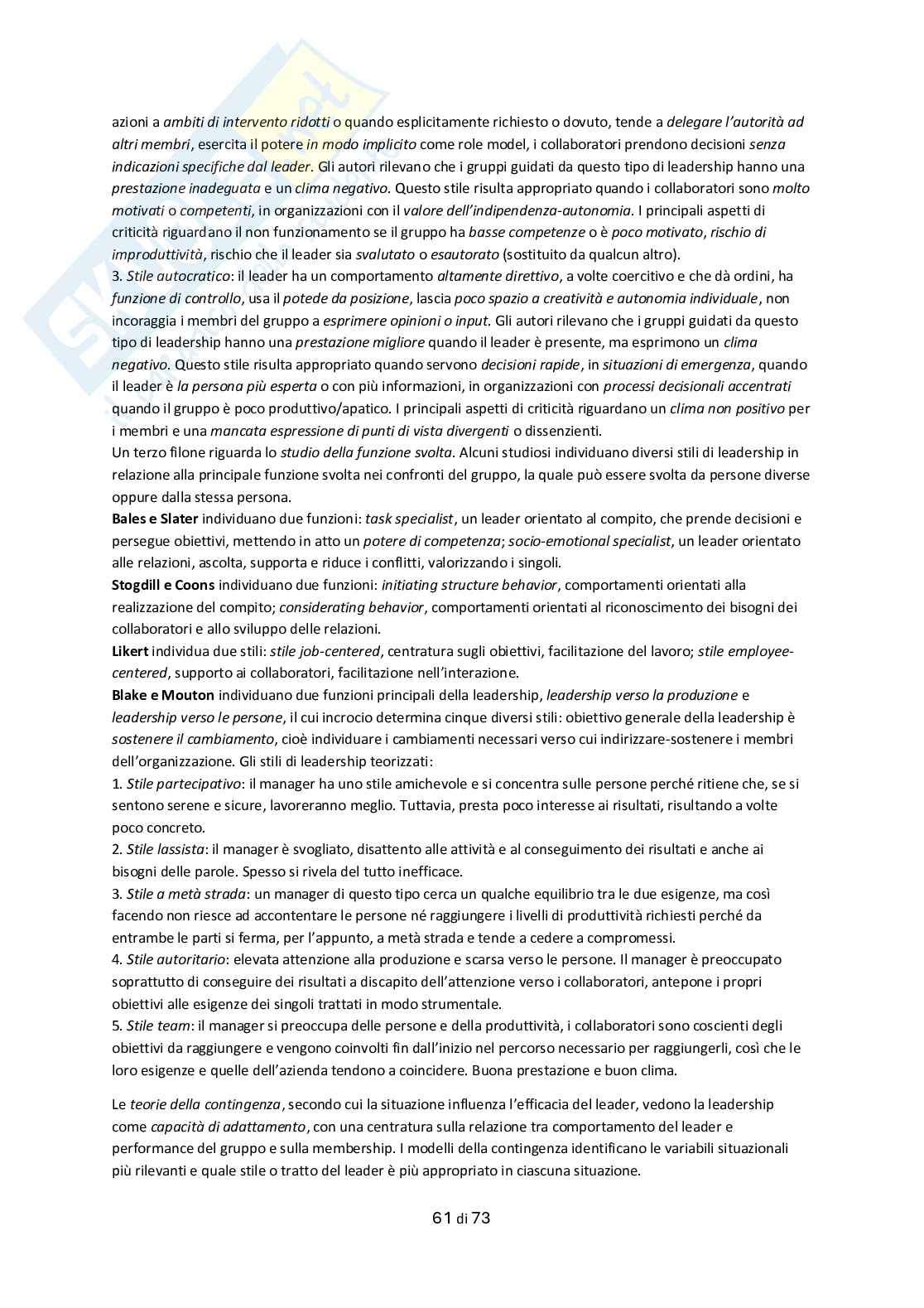 Appunti Psicologia delle organizzazioni Pag. 61