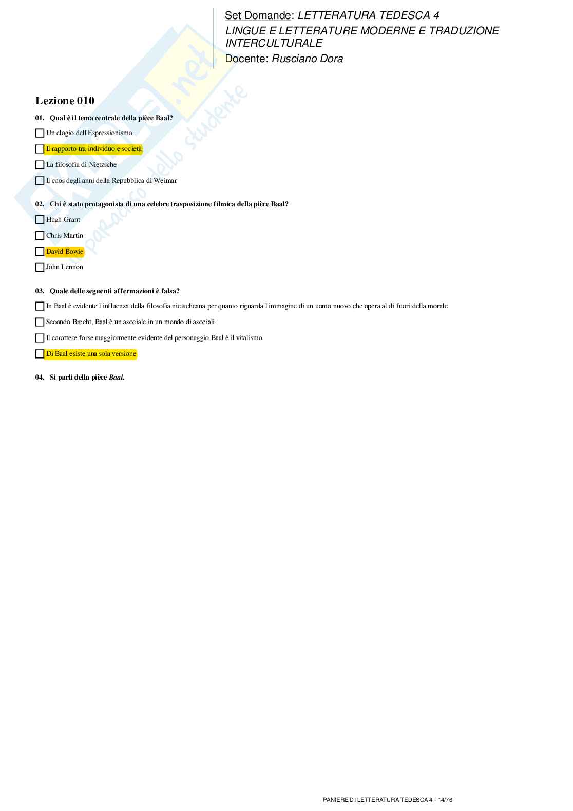 Paniere nuovo completo di Letteratura tedesca 4  Pag. 46