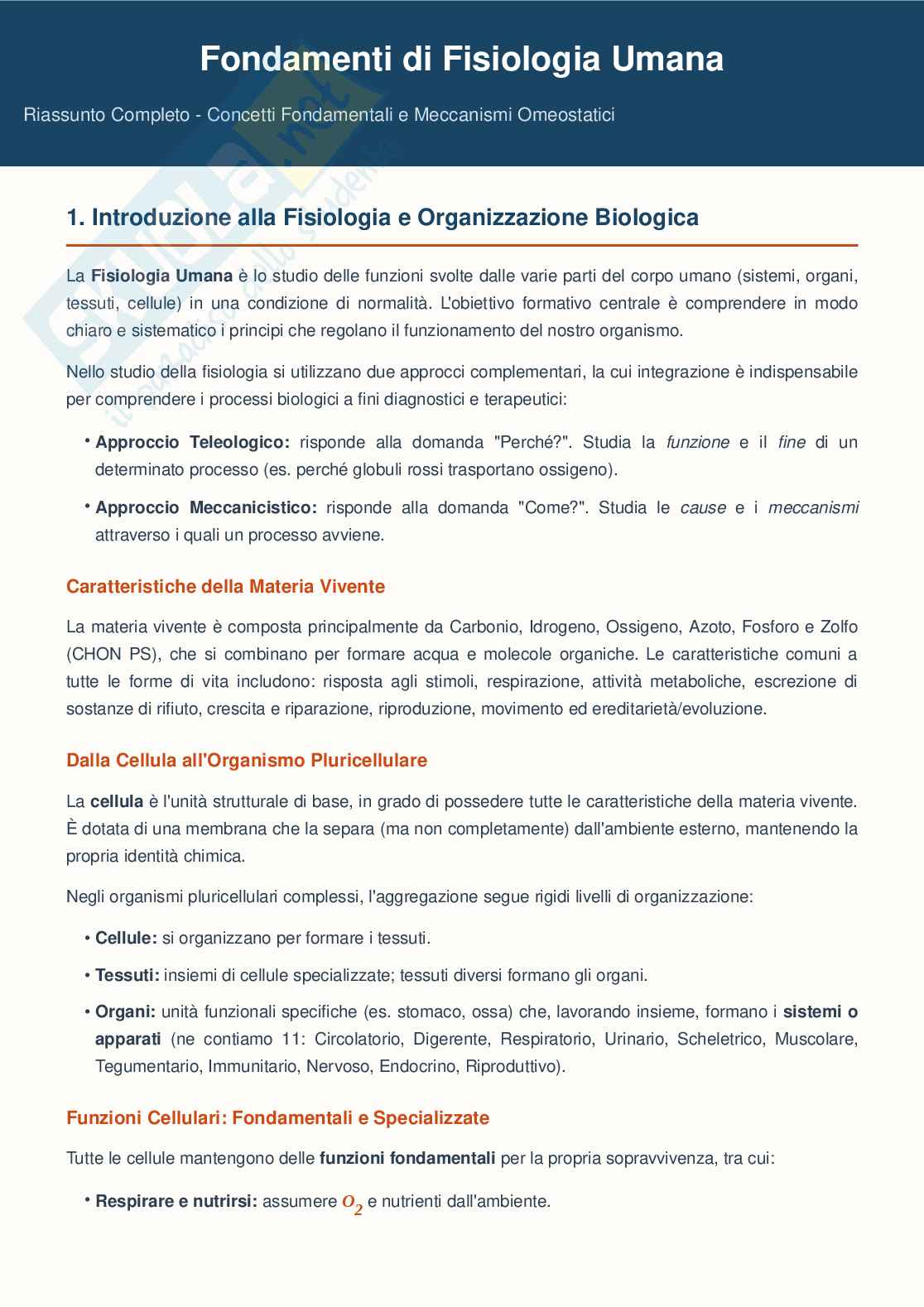Schemi di Fisiologia Pag. 1