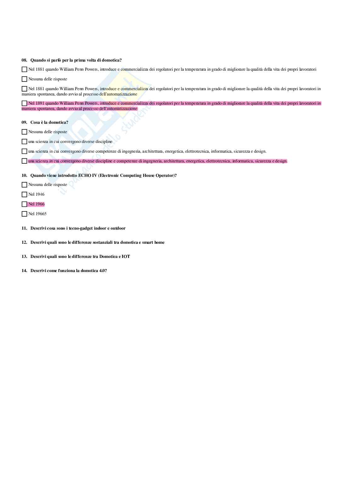 Paniere Dispositivi intelligenti a supporto della salute e del benessere (2026) - Risposte multiple corrette Pag. 21