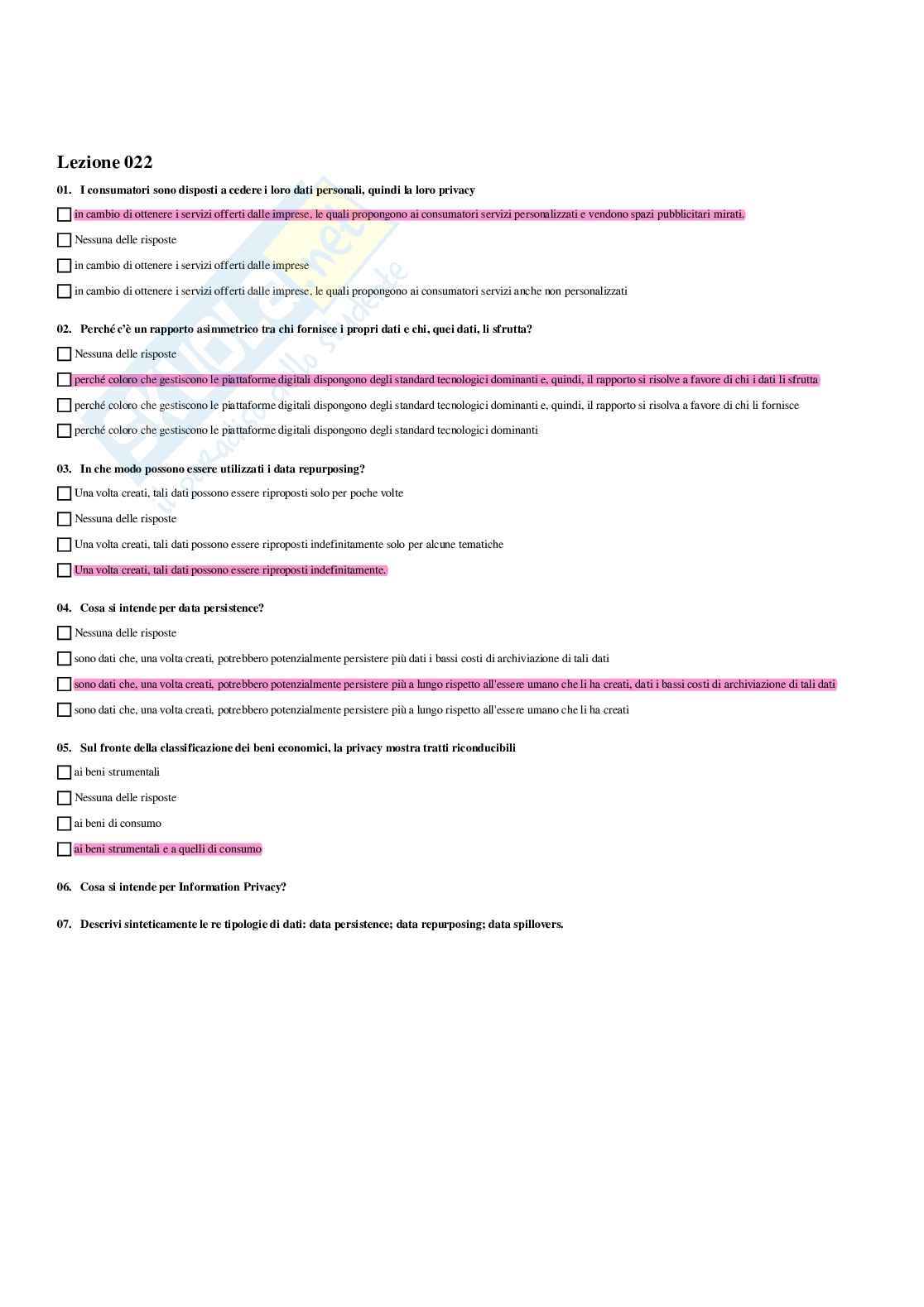 Paniere Dispositivi intelligenti a supporto della salute e del benessere (2026) - Risposte multiple corrette Pag. 31