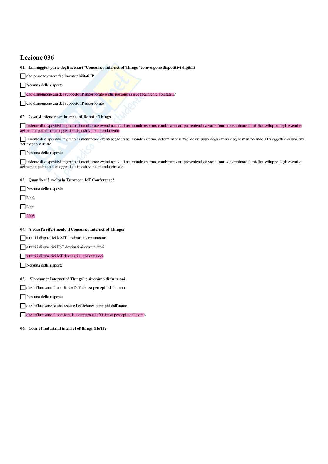 Paniere Dispositivi intelligenti a supporto della salute e del benessere (2026) - Risposte multiple corrette Pag. 46