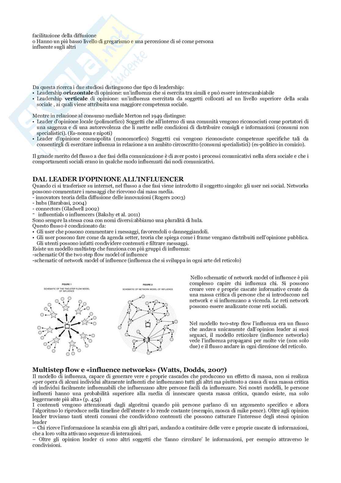 Riassunto esame Sociologia avanzato, Prof. Forgione Nicola, libro consigliato Le teorie delle comunicazioni di massa e la sfida digitale, Bentivegna - Boccia Artieri Pag. 11