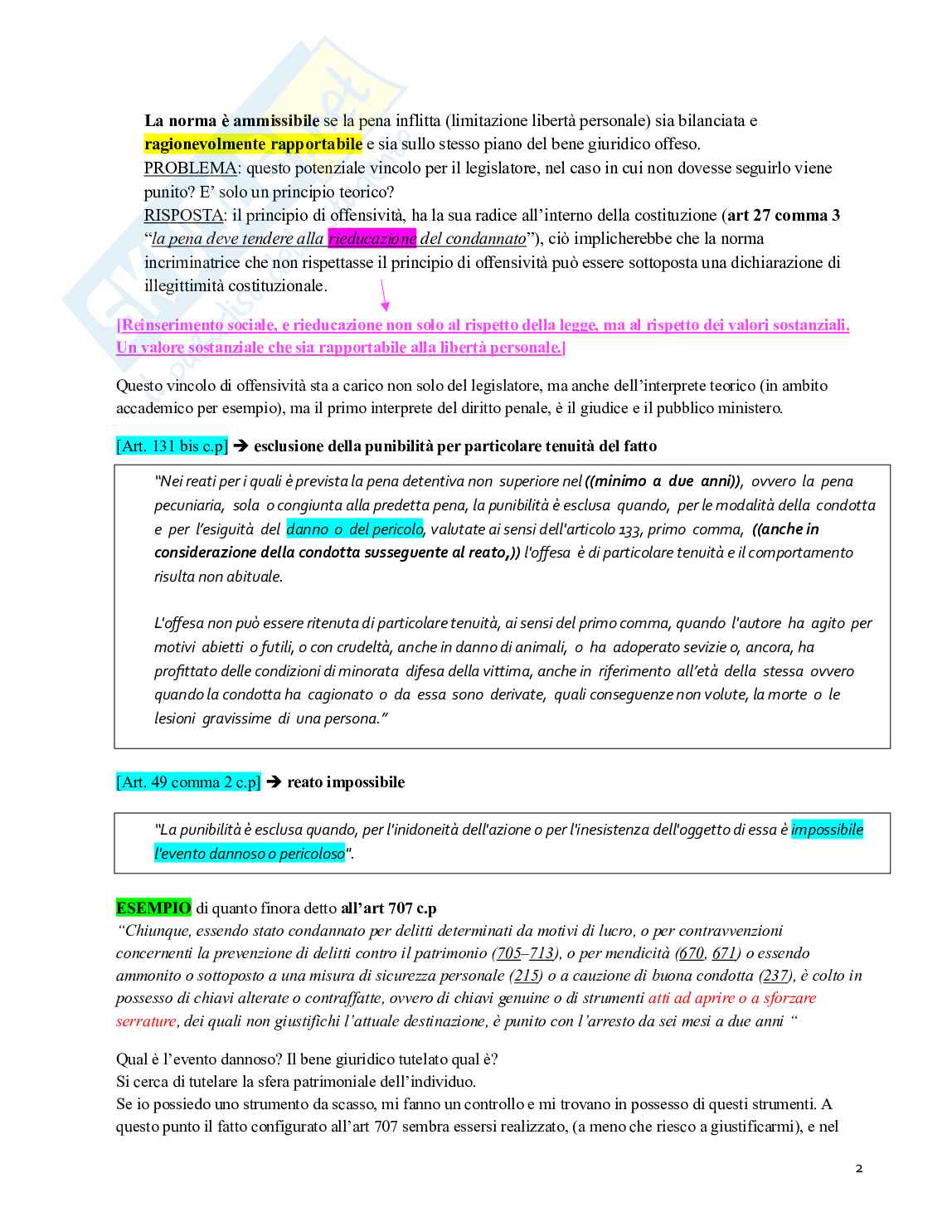 Riassunto esame Diritto Penale II, Prof. Masucci Massimiliano, libro consigliato Diritto penale lineamenti di diritto speciale , Bartoli, Pelisseri, Seminara Pag. 2