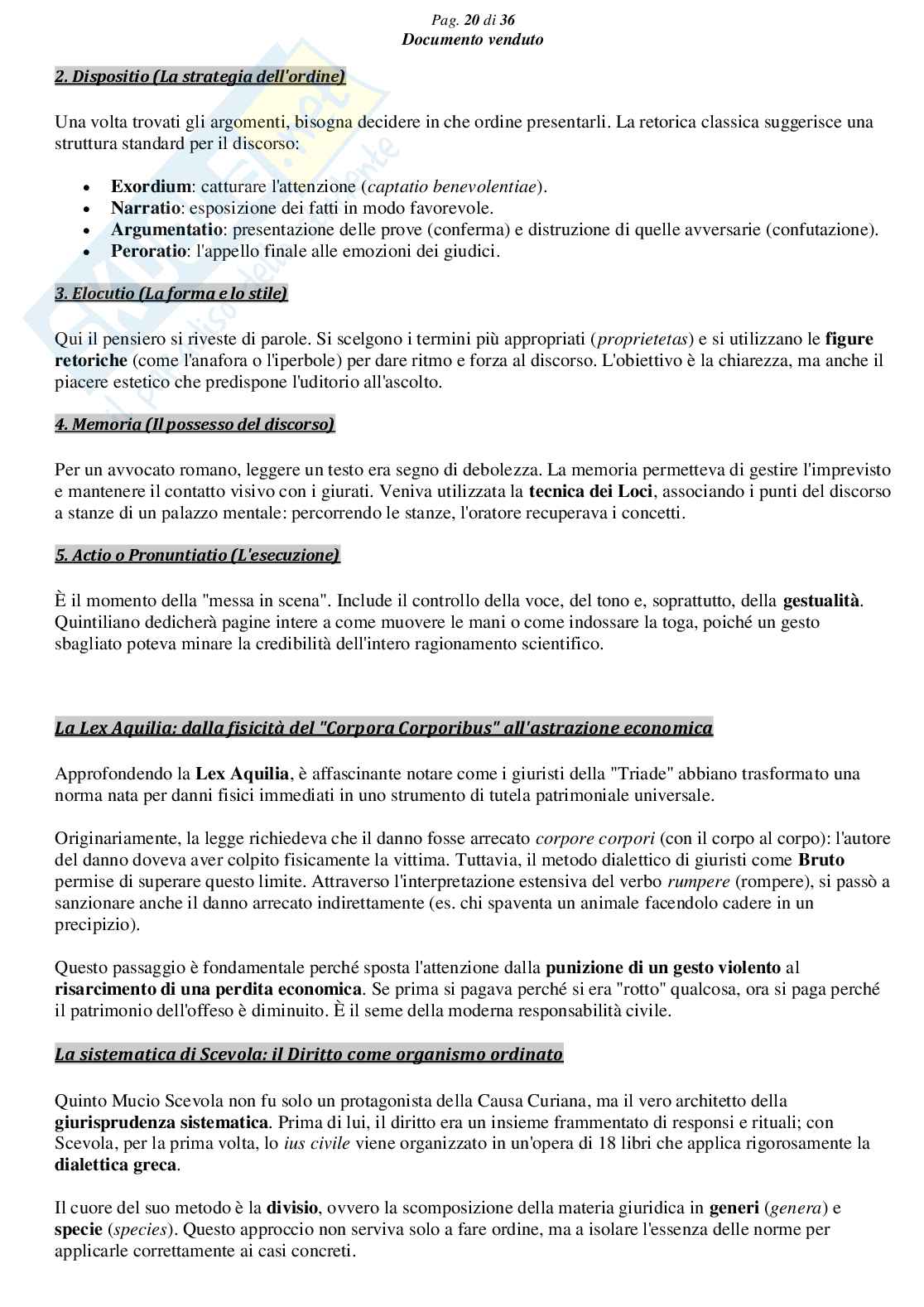 Riassunto esame Diritto romano, Prof. Frunzio Marina, libro consigliato Il metodo della giurisprudenza romana, Raggi Pag. 21