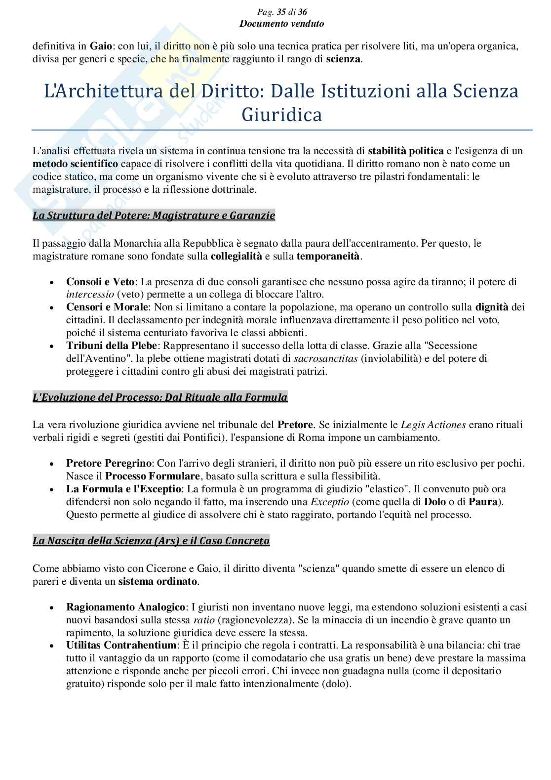 Riassunto esame Diritto romano, Prof. Frunzio Marina, libro consigliato Il metodo della giurisprudenza romana, Raggi Pag. 36