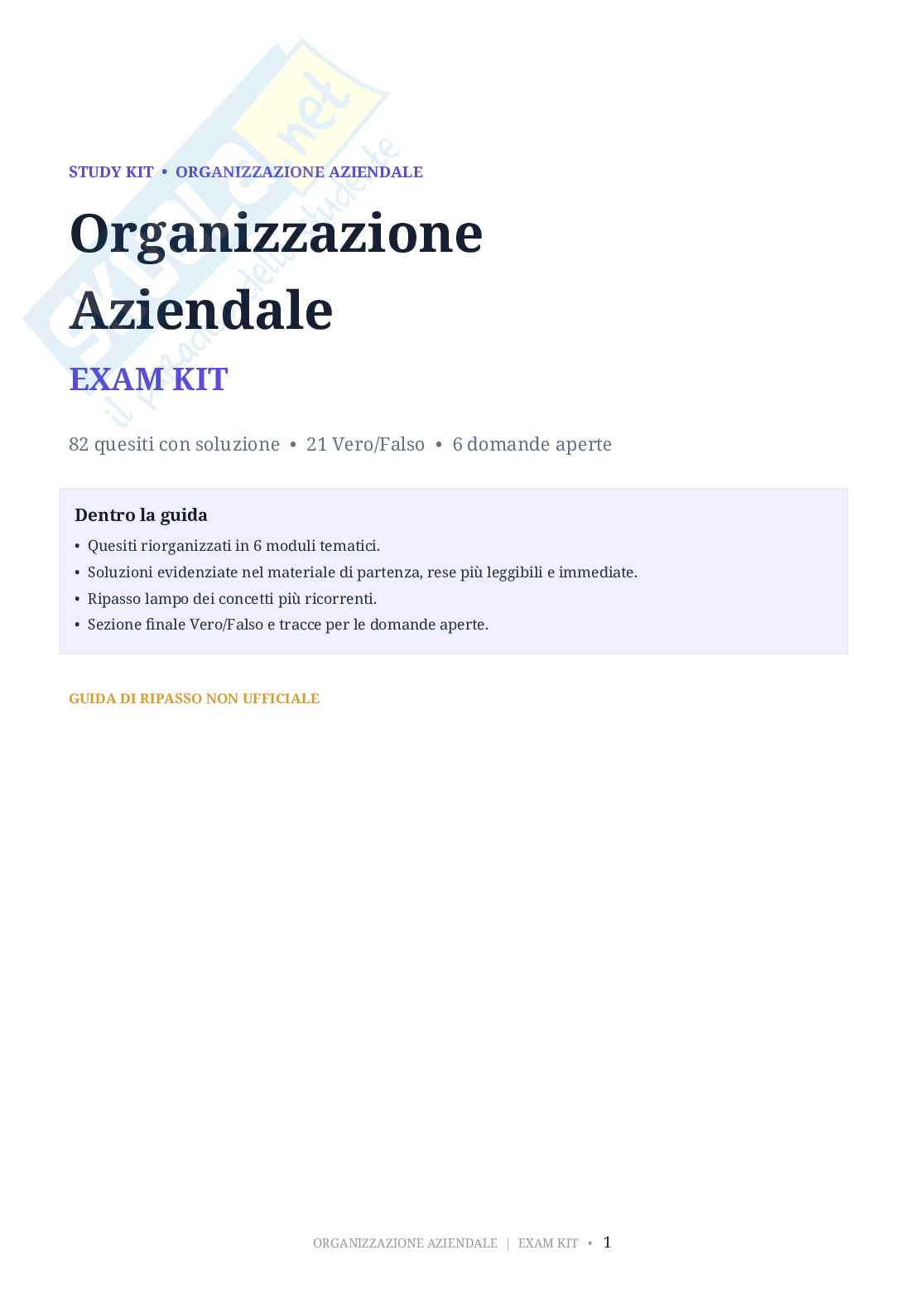 Giuda di ripasso di Statistica per l'economia Pag. 1