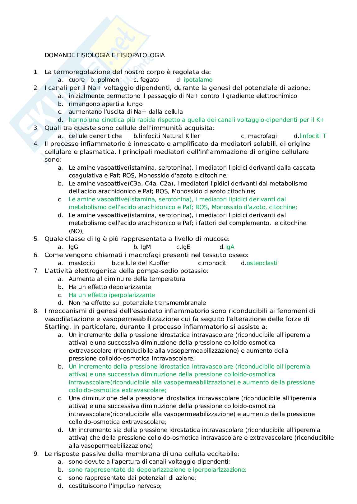 Fisiologia e Principi di Fisiopatologia Pag. 1