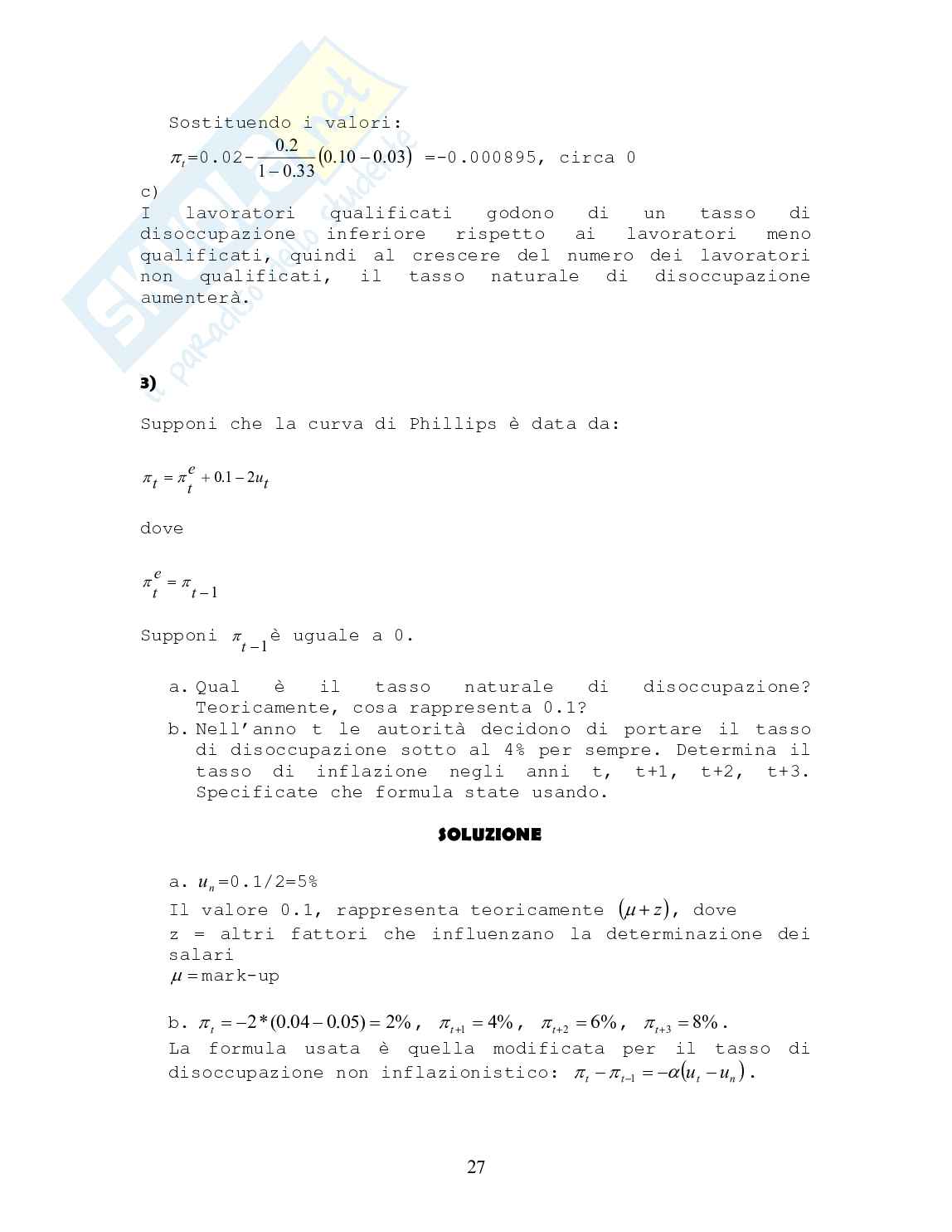 Esercitazione Curva di Phillips Pag. 6