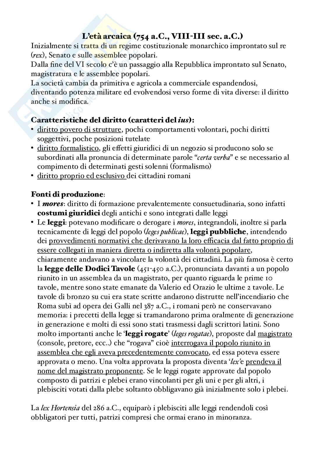 Riassunto esame Diritto privato romano, Prof. Scarpa Raffaella, libro consigliato Manuale di diritto privato romano, Marrone  Pag. 2