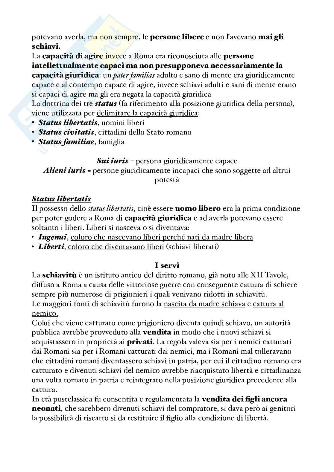 Riassunto esame Diritto privato romano, Prof. Scarpa Raffaella, libro consigliato Manuale di diritto privato romano, Marrone  Pag. 26
