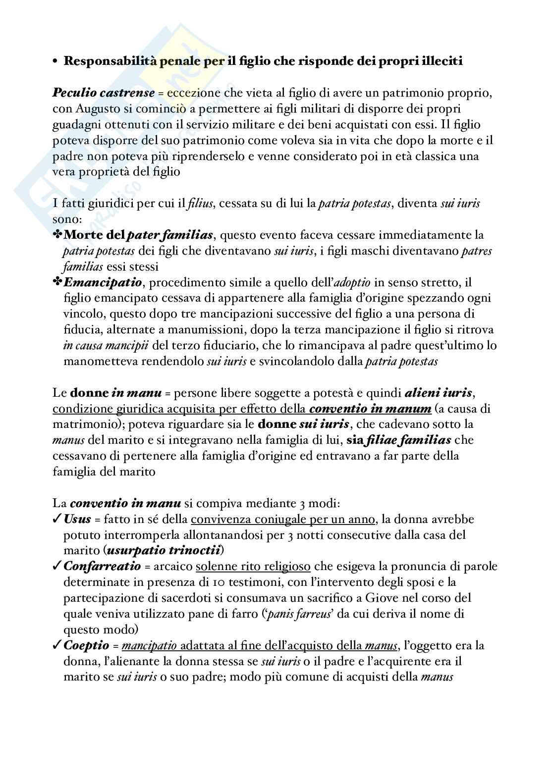 Riassunto esame Diritto privato romano, Prof. Scarpa Raffaella, libro consigliato Manuale di diritto privato romano, Marrone  Pag. 36