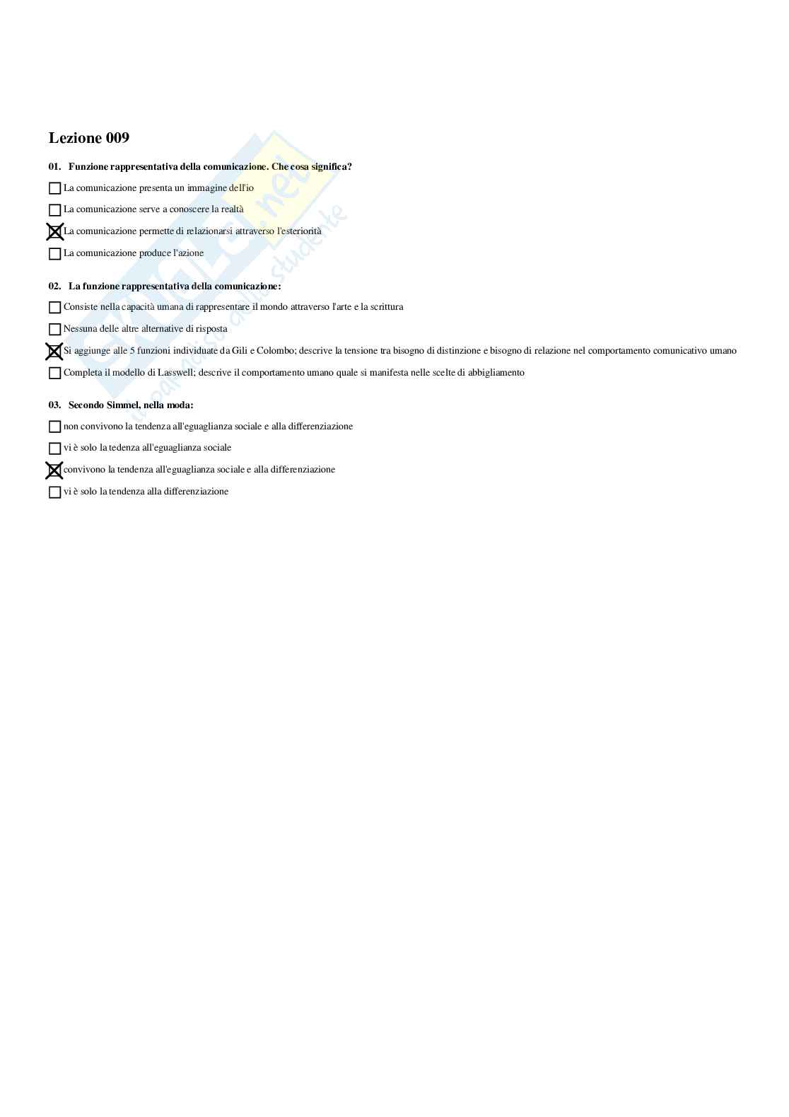 Paniere Sociologia della comunicazione e dell'informazione - Risposte multiple - aggiornato (2026) Pag. 11