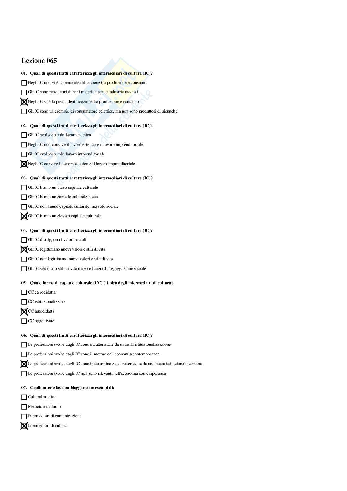 Paniere Sociologia della comunicazione e dell'informazione - Risposte multiple - aggiornato (2026) Pag. 76