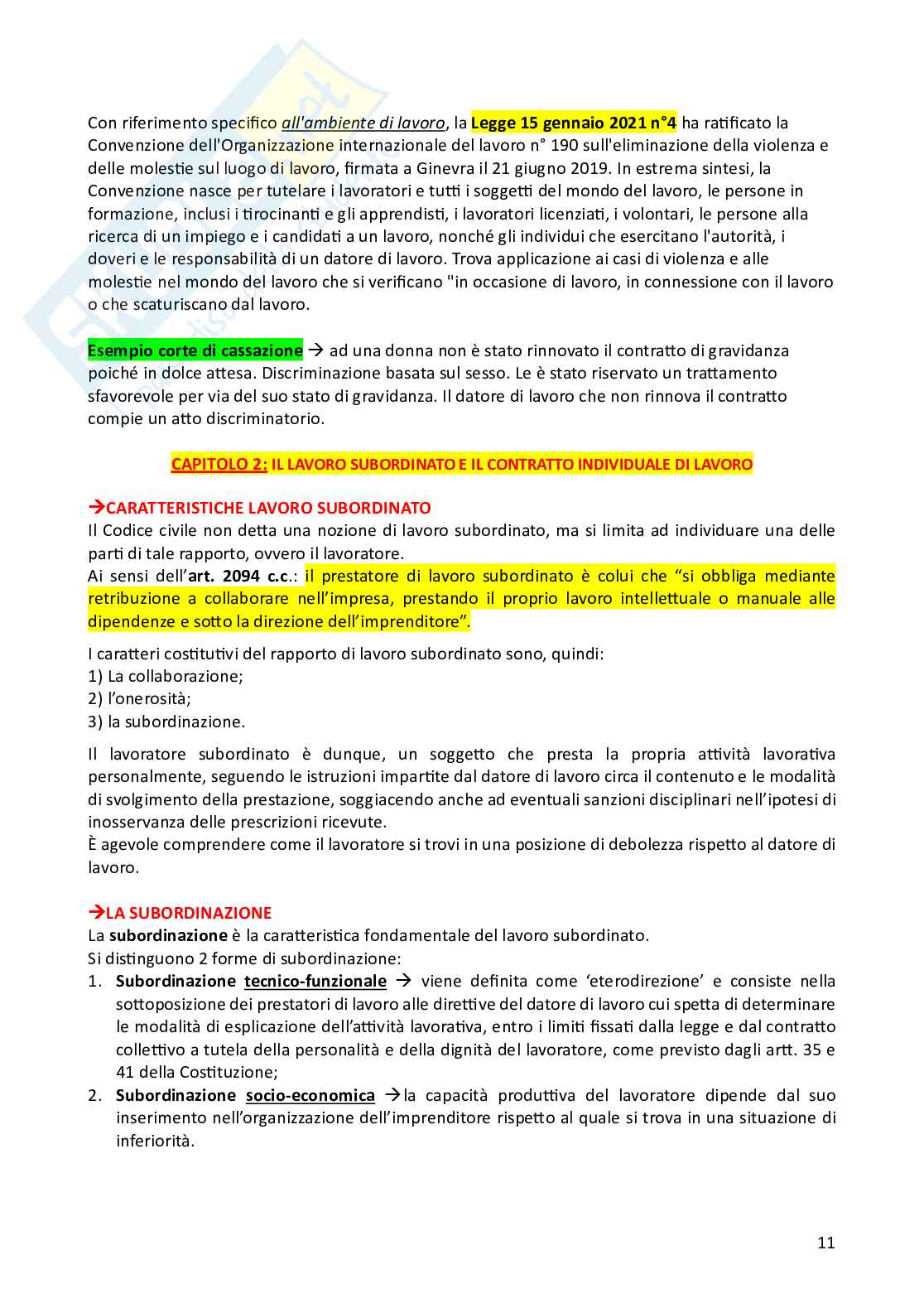 Riassunto esame Diritto del lavoro, Prof. Ballistreri Maurizio, libro consigliato Compendio di diritto del lavoro , Riva Pag. 11