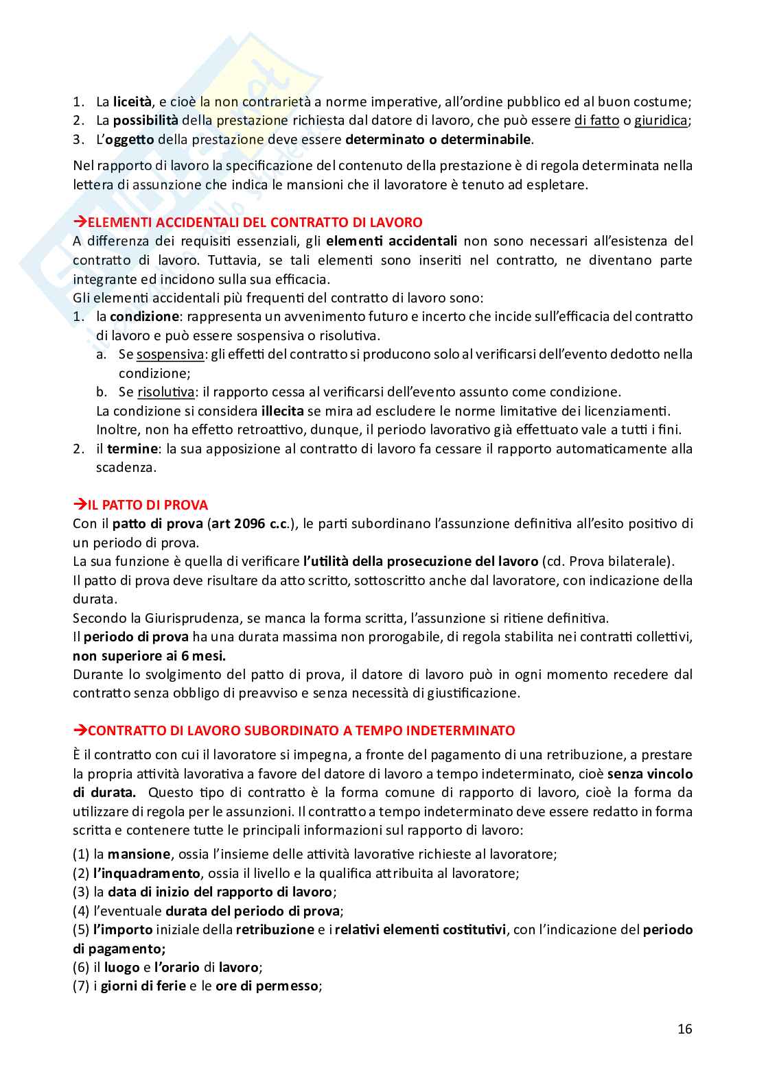 Riassunto esame Diritto del lavoro, Prof. Ballistreri Maurizio, libro consigliato Compendio di diritto del lavoro , Riva Pag. 16