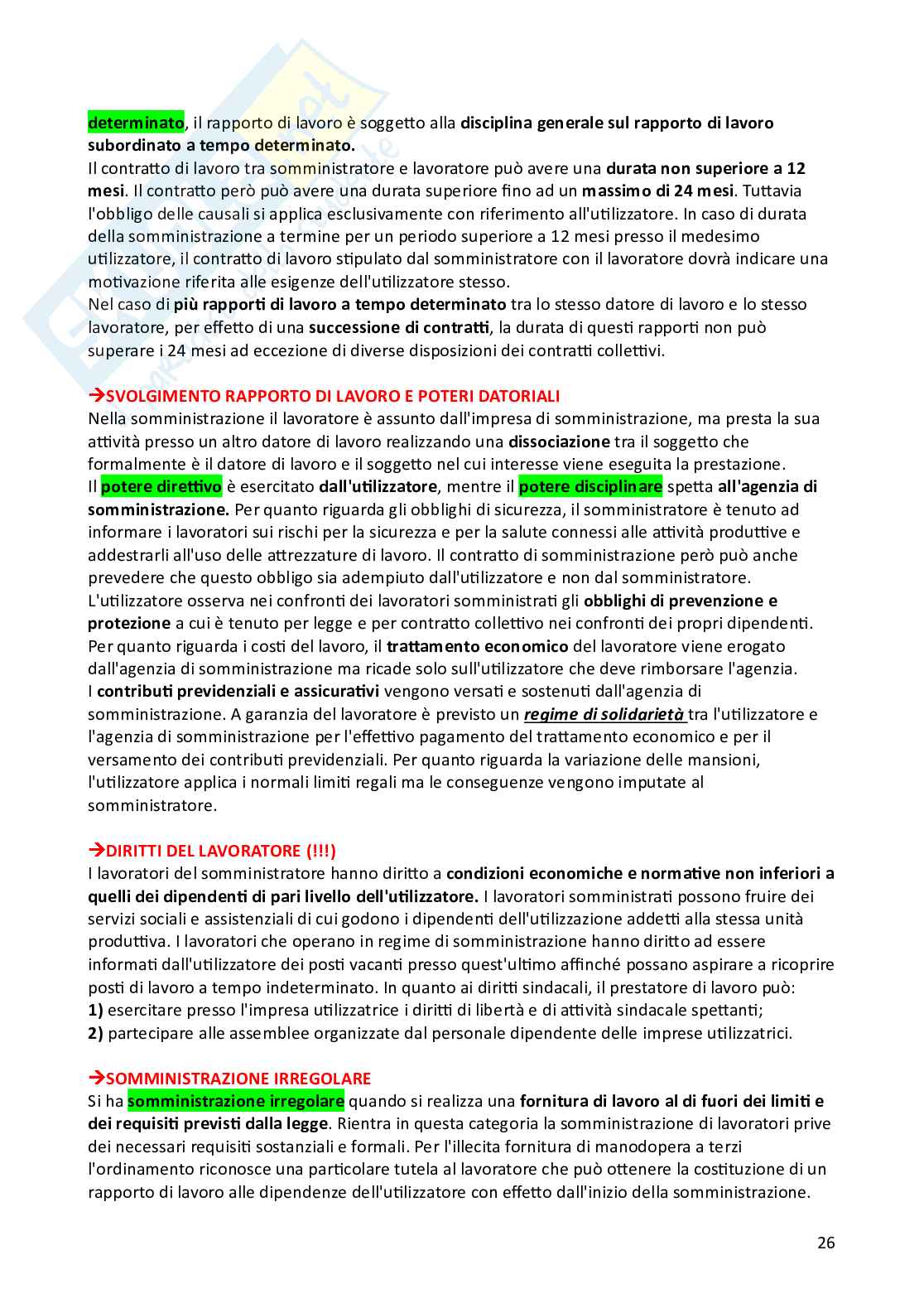 Riassunto esame Diritto del lavoro, Prof. Ballistreri Maurizio, libro consigliato Compendio di diritto del lavoro , Riva Pag. 26